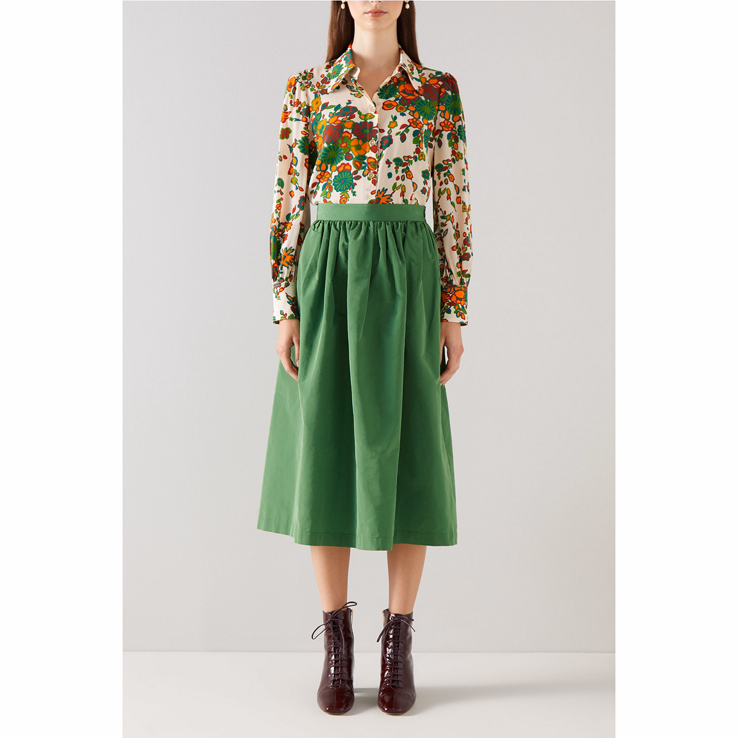 Sonya Floral Print Silk Shirt