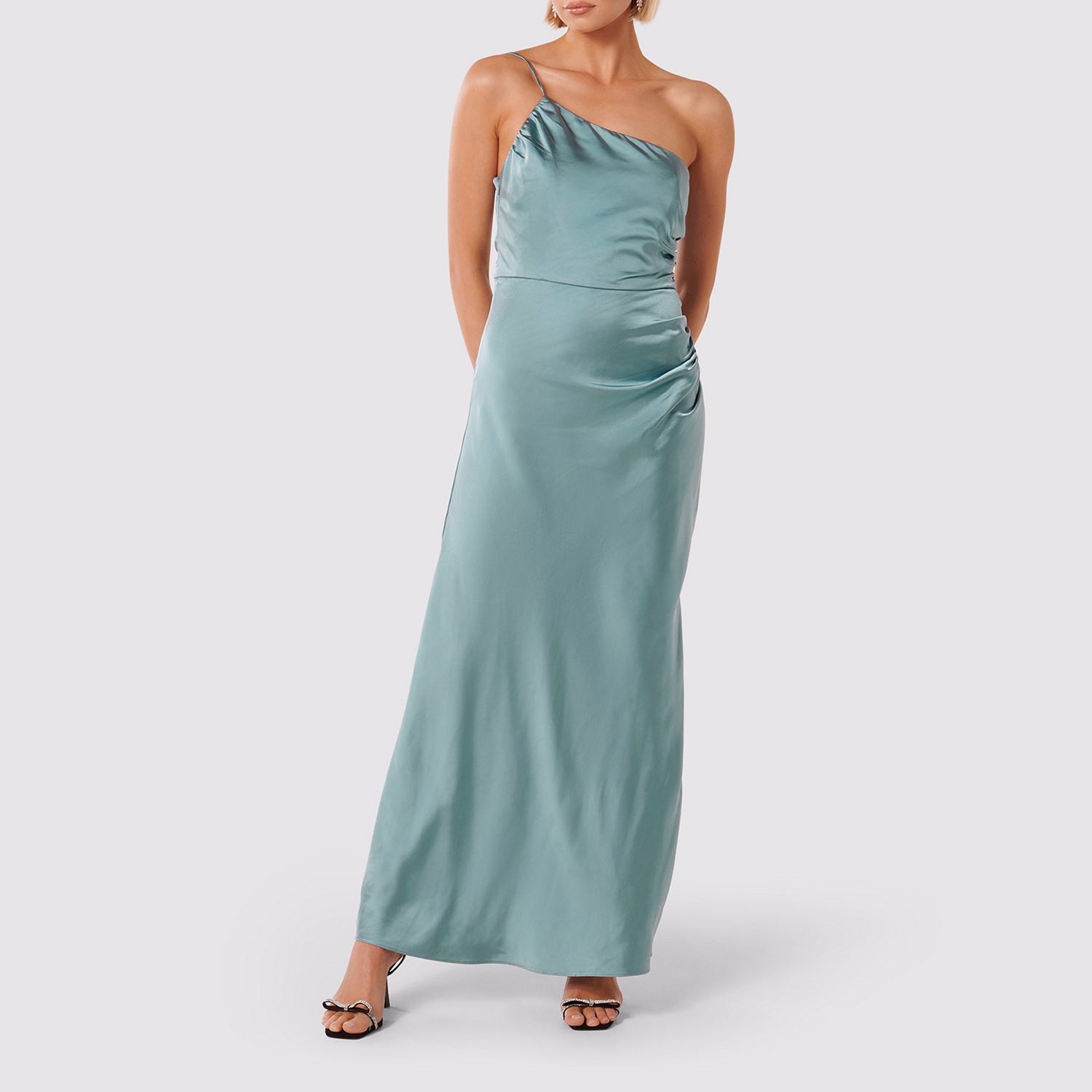 Kelly One Shoulder Satin Maxi Dress