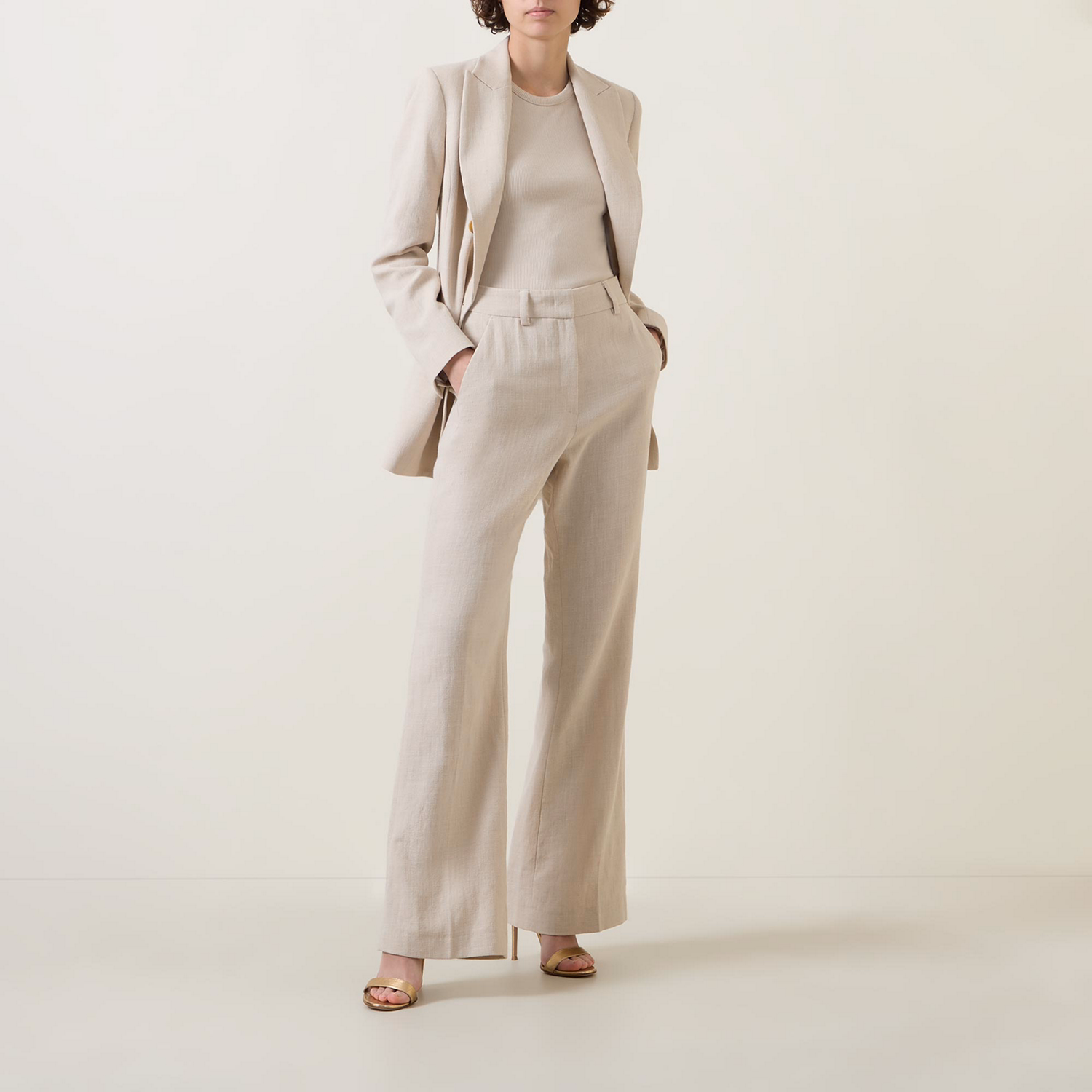 Flared Pleat Trousers