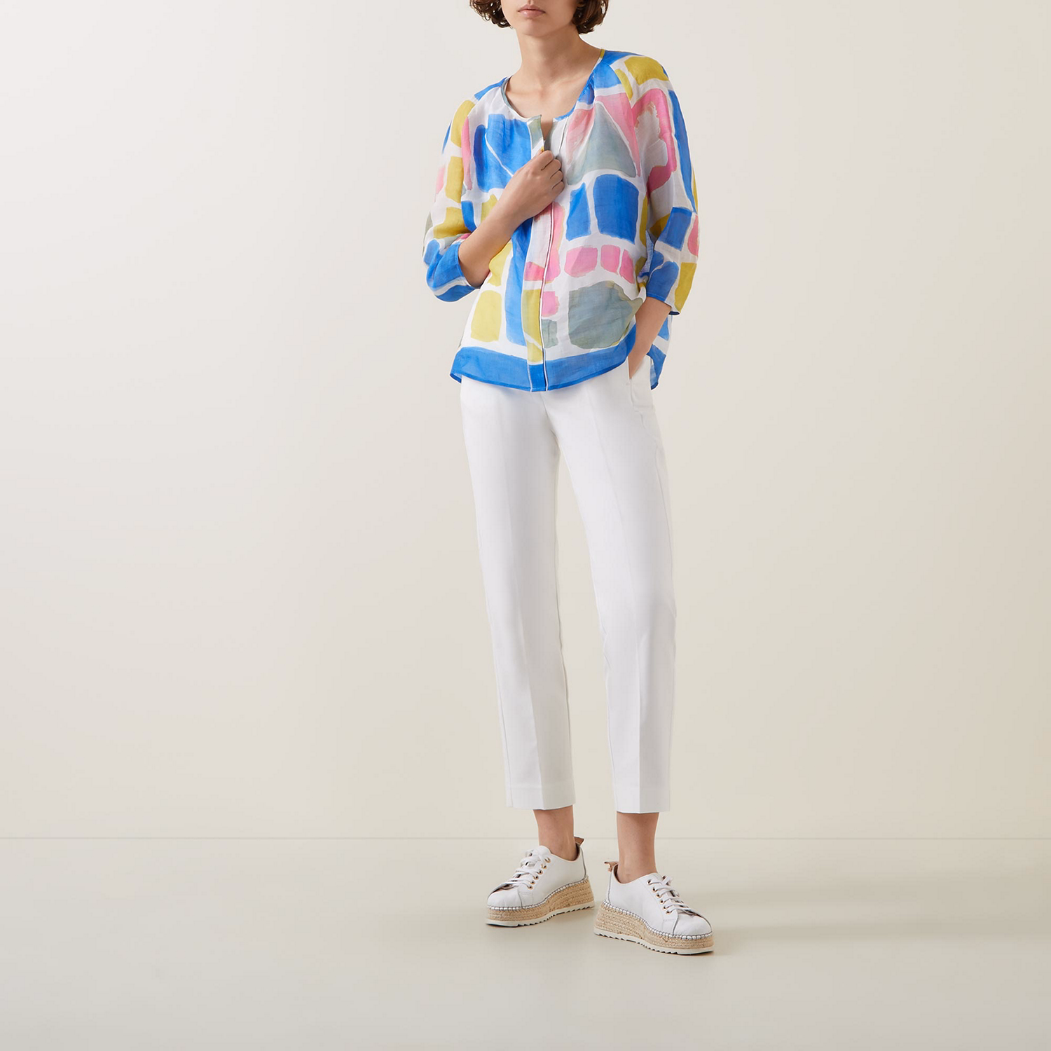 Geometric Notch Blouse