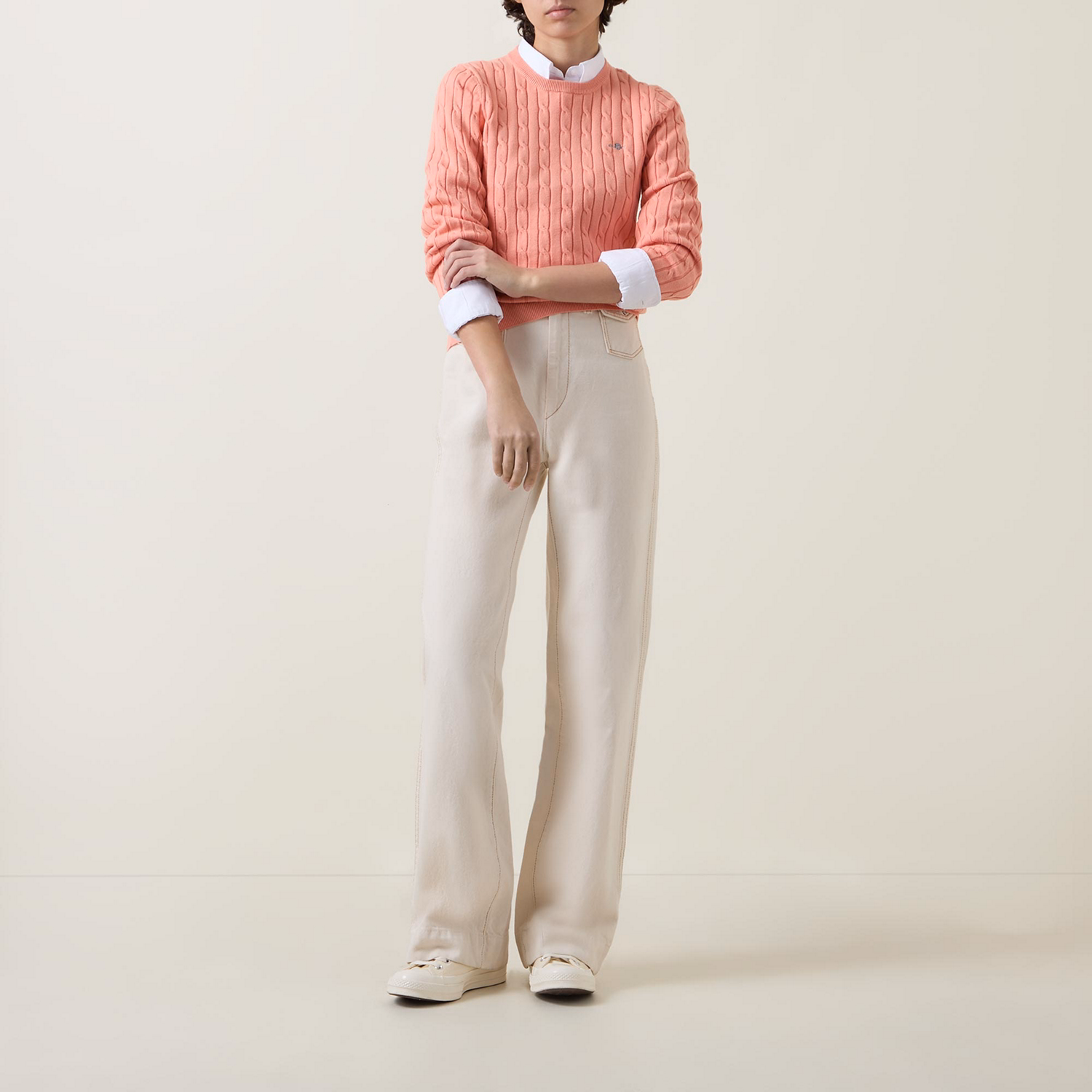 Shield Logo Cable-Knit Sweater