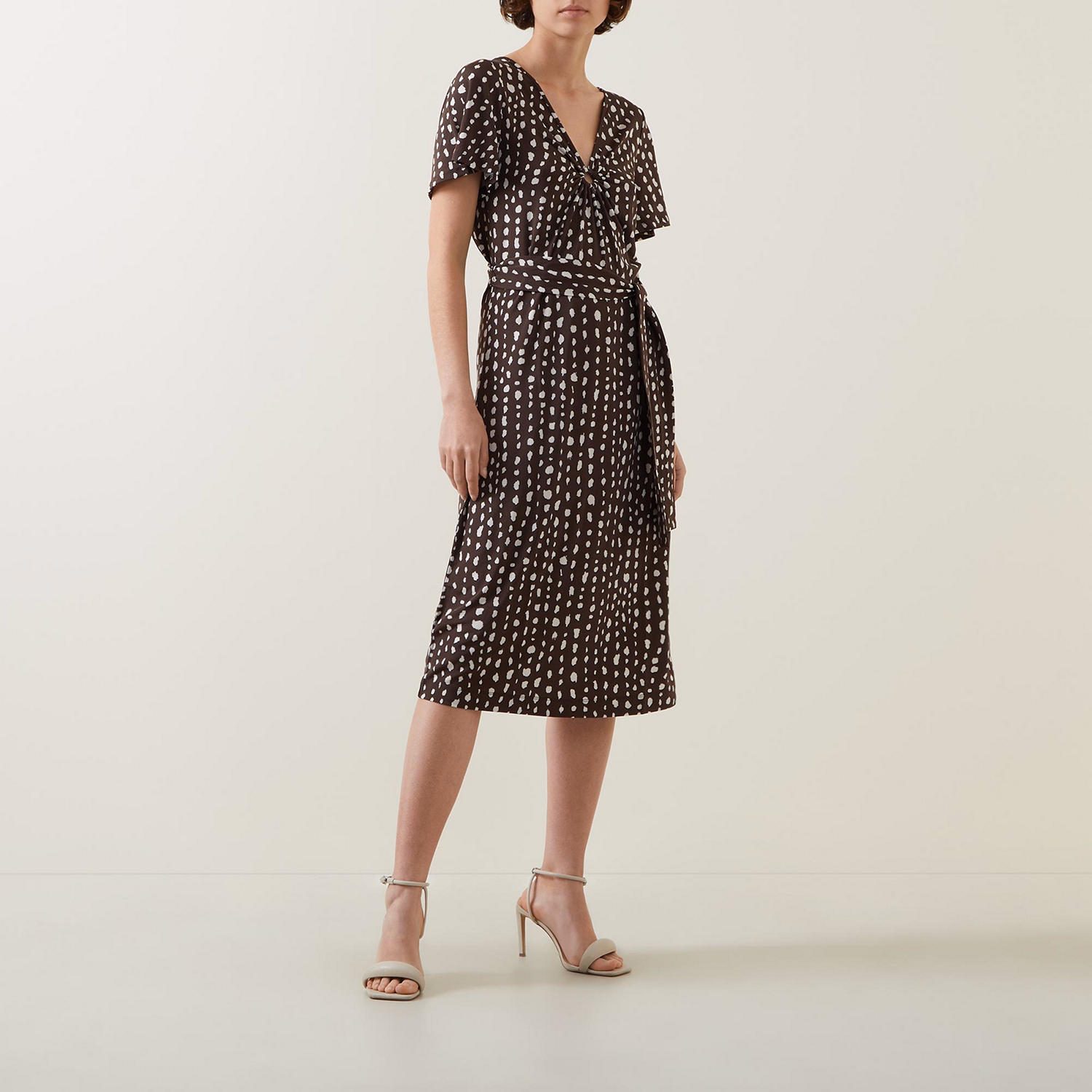 Dot Tie-Belt Dress