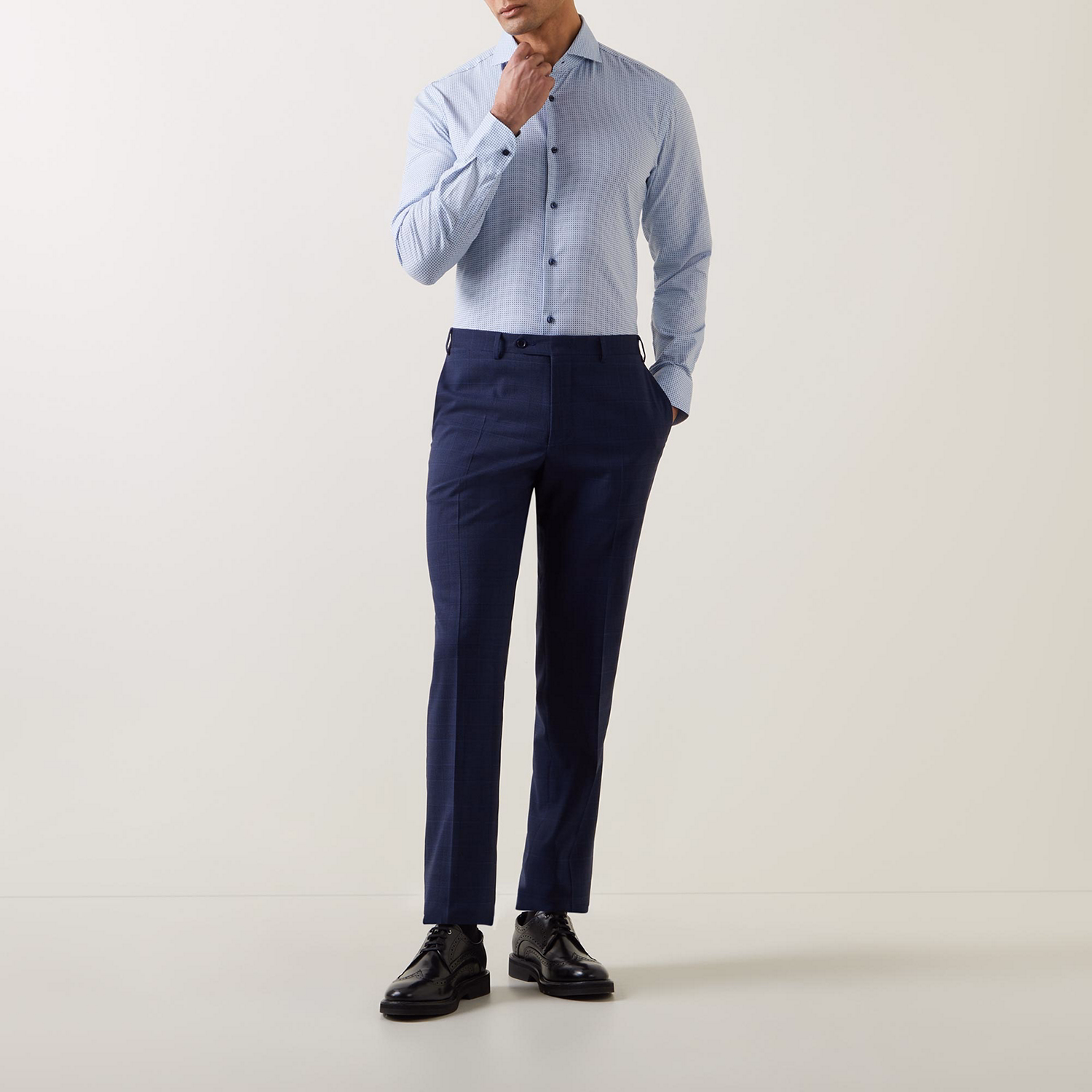 Hank Patterned Single-Cuff Shirt