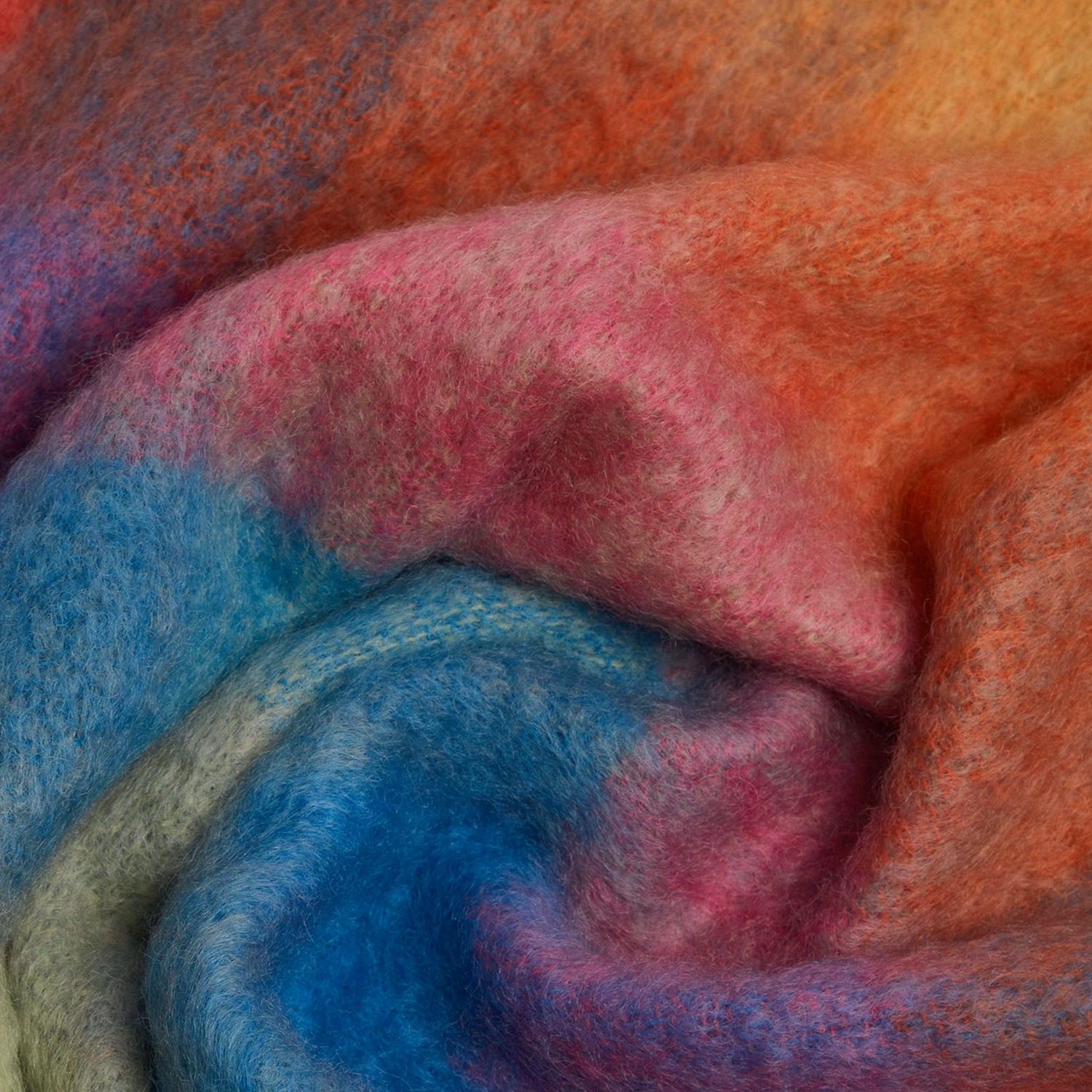 Colour Block Mohair Throw