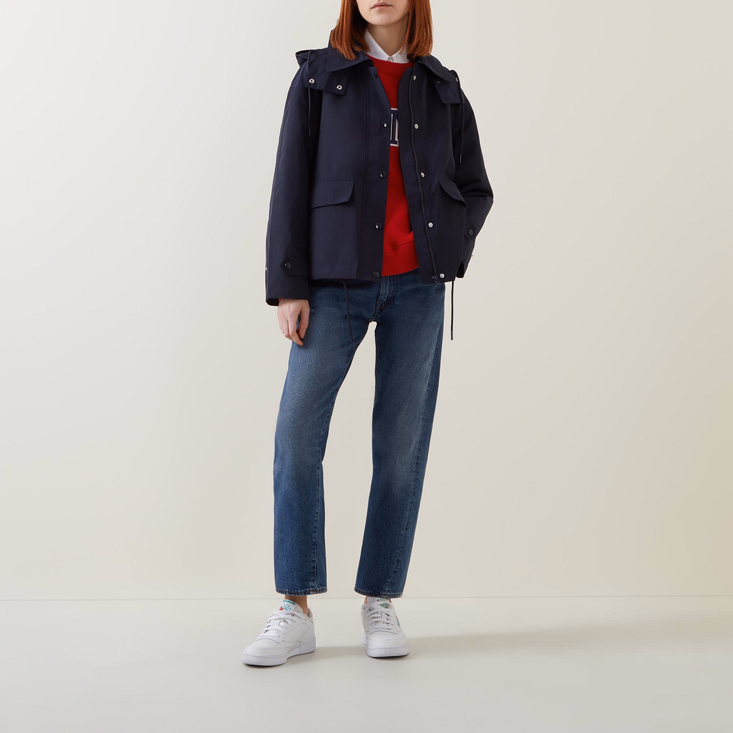 Drawstring Windbreaker Jacket