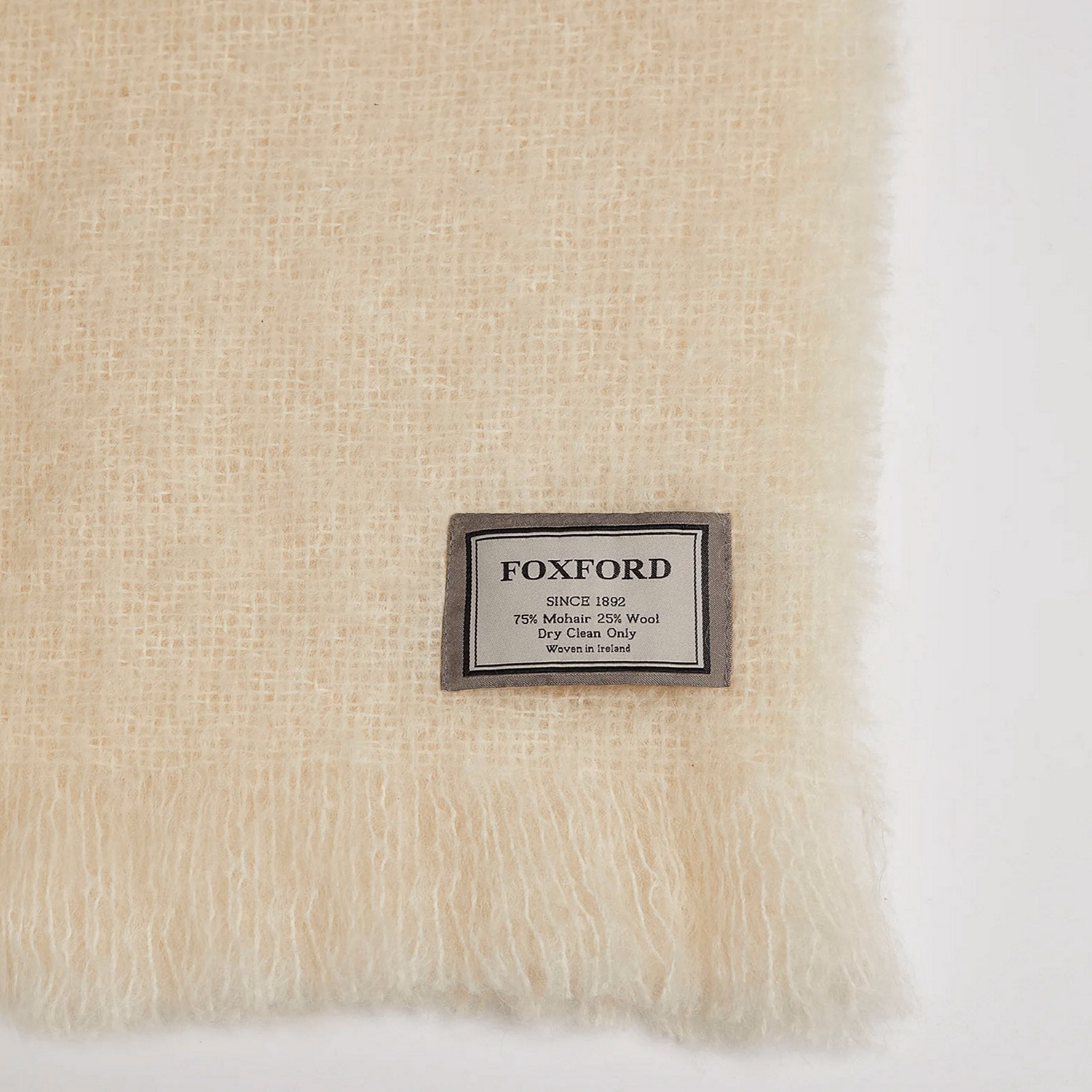 Off-White Mohair Throw