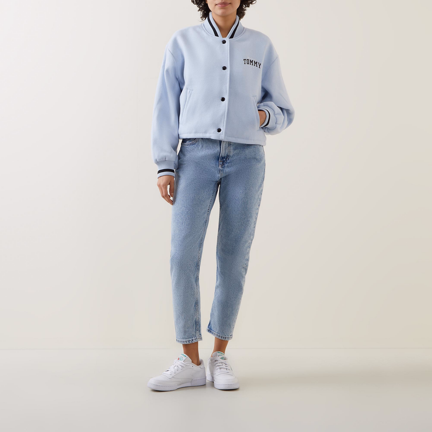 Varsity Cropped Bomber Jacket