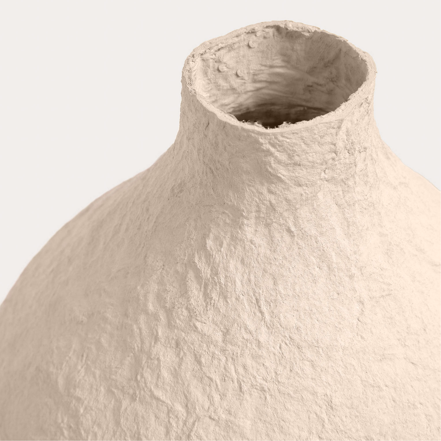 Candida Cotton Maché Vase Beige 30cm