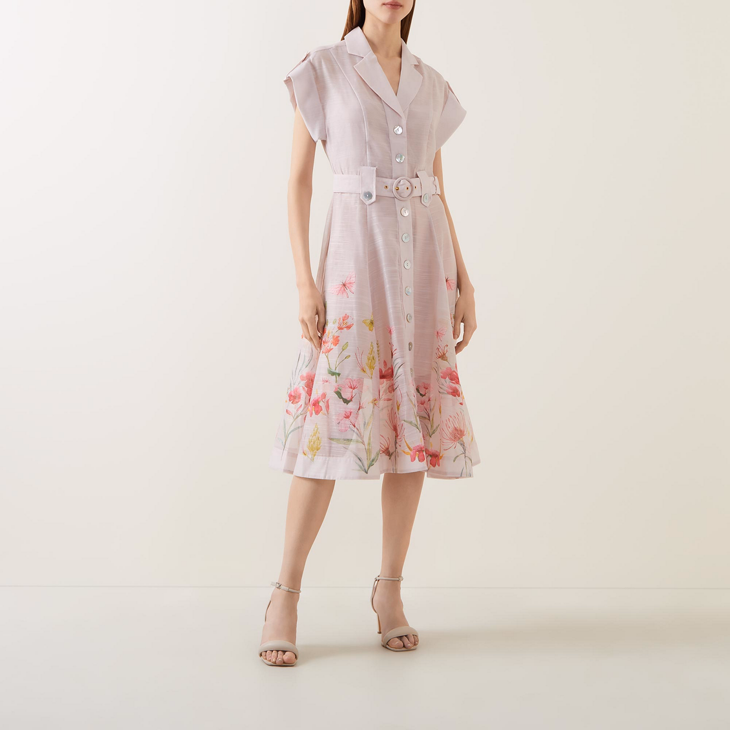 Amber Floral-Detail Shirt Dress