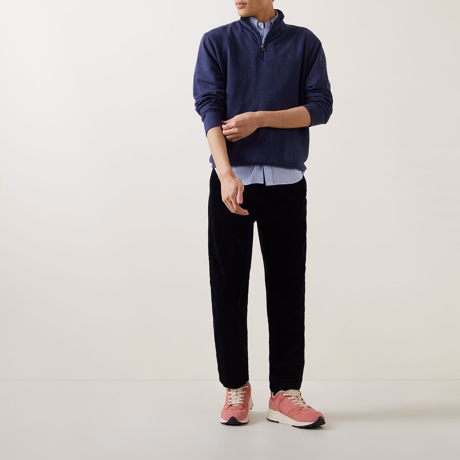 Logo Half-Zip Double-Knit Sweater