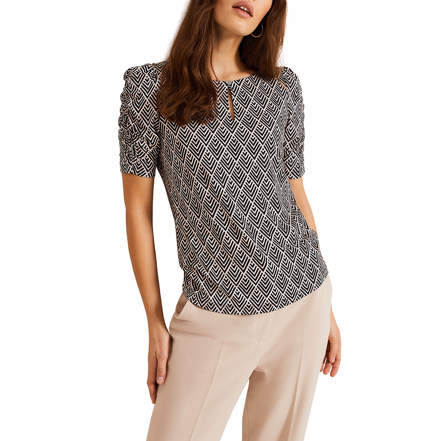 Evelyn Geo Print Top