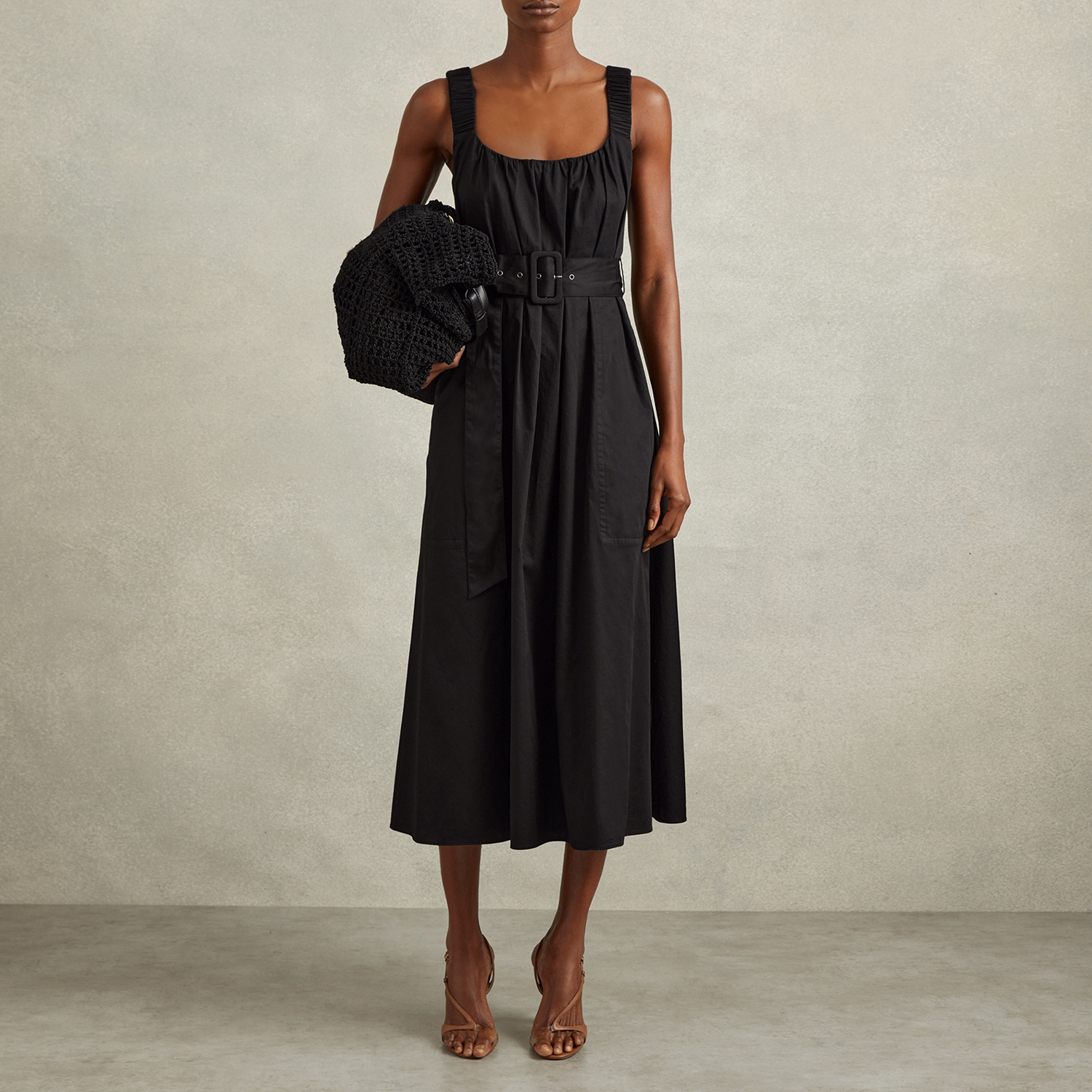 Liza Ruched Strap Dress