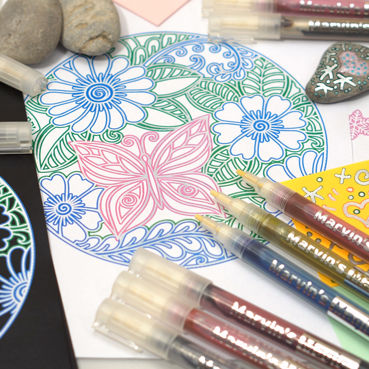 12-Pack Silver Rainbow Markers