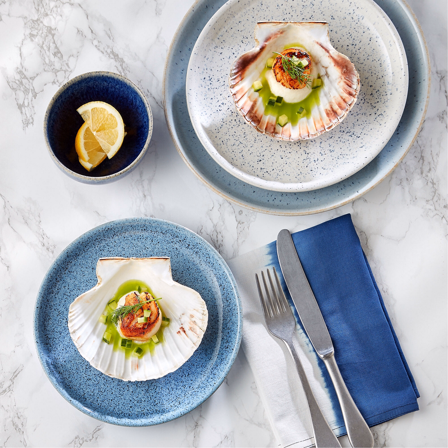 Studio Blue Chalk Medium Coupe Plate