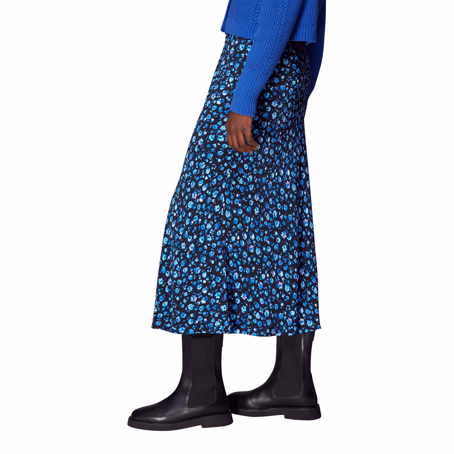 Blurred Floral Bias Skirt