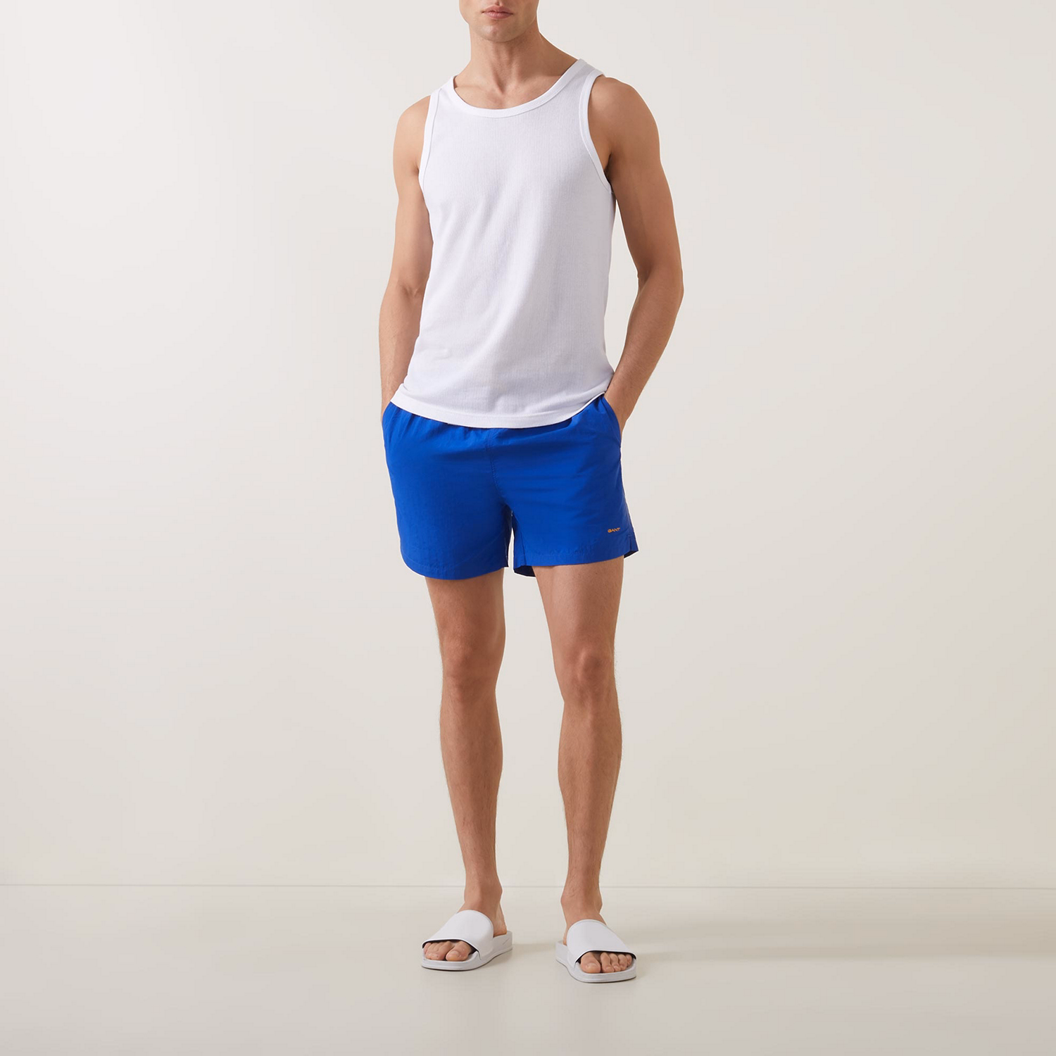 Logo Embroidered Drawstring Swim Shorts