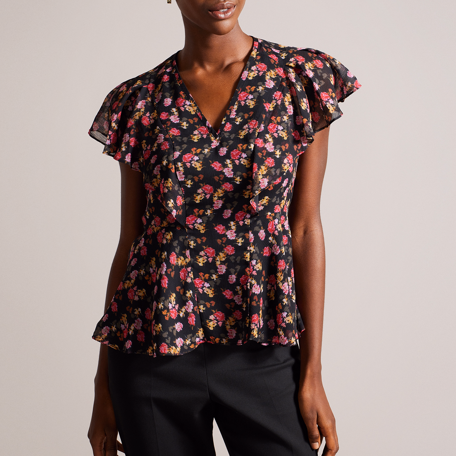 Riivia Floral Peplum Top