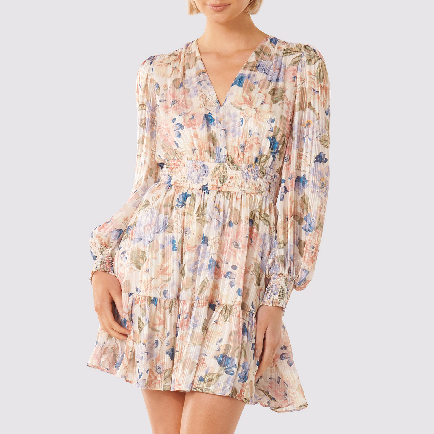 Joella Floral V-neck Mini Dress