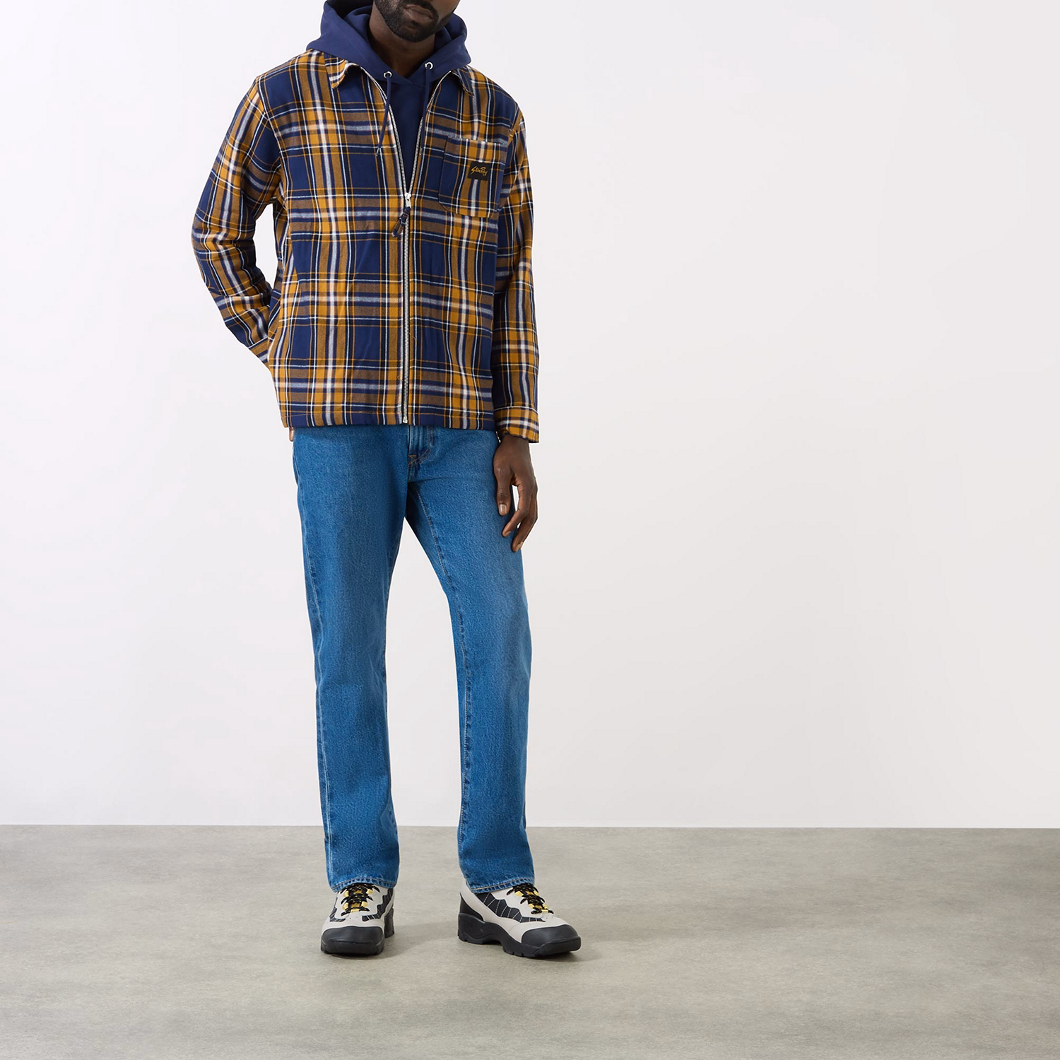 Plaid Flannel Zip-Up Overshirt