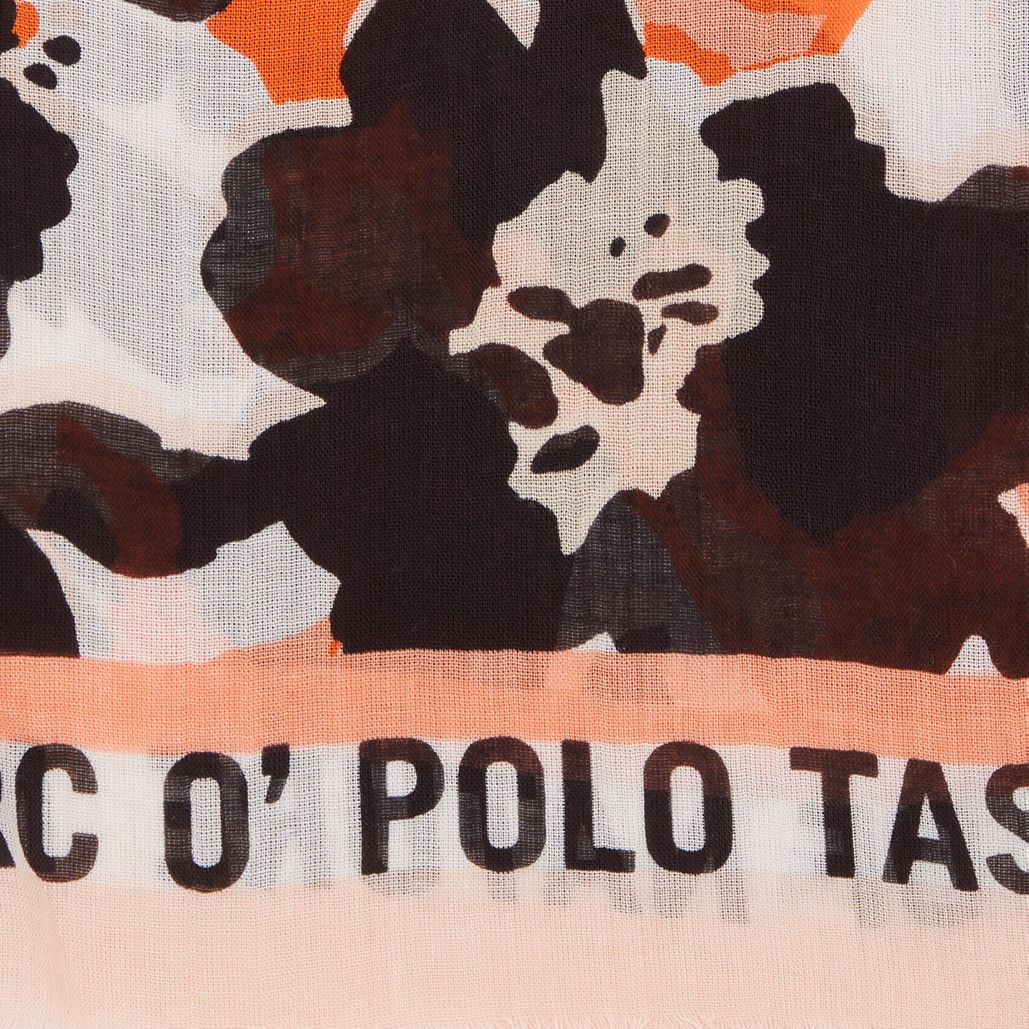 Printed Logo-Trim Scarf