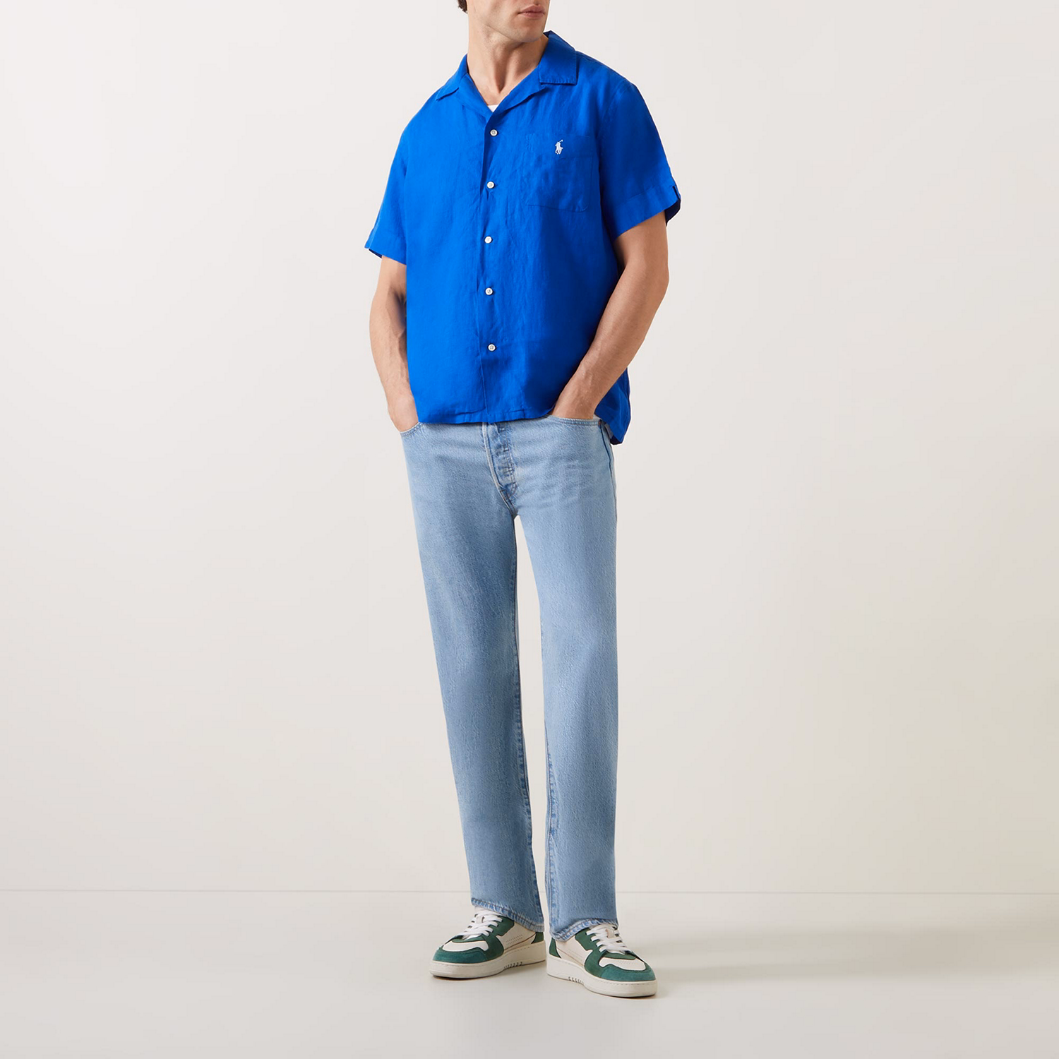 Logo Linen Bowling Shirt