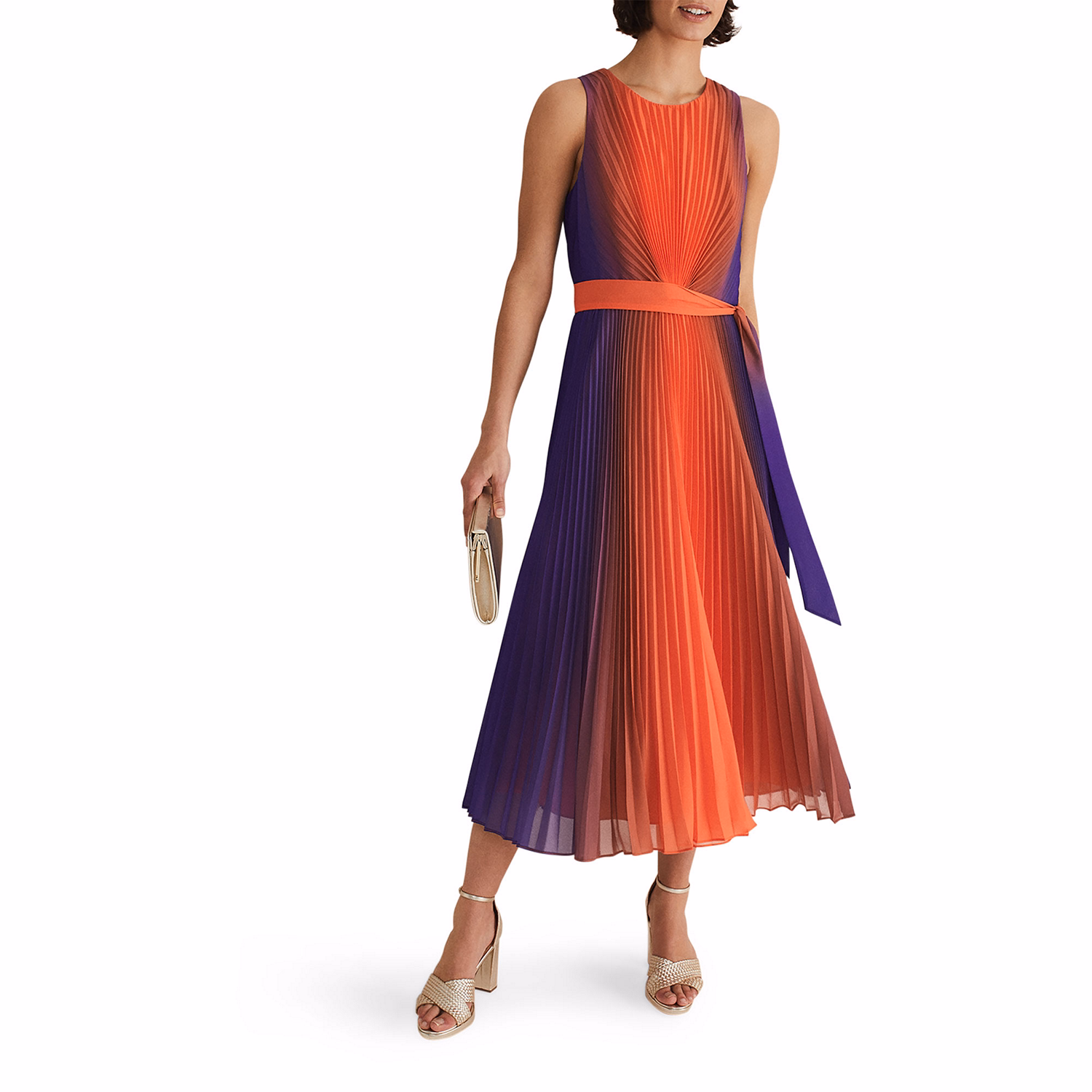 Simara Ombré Pleated Dress