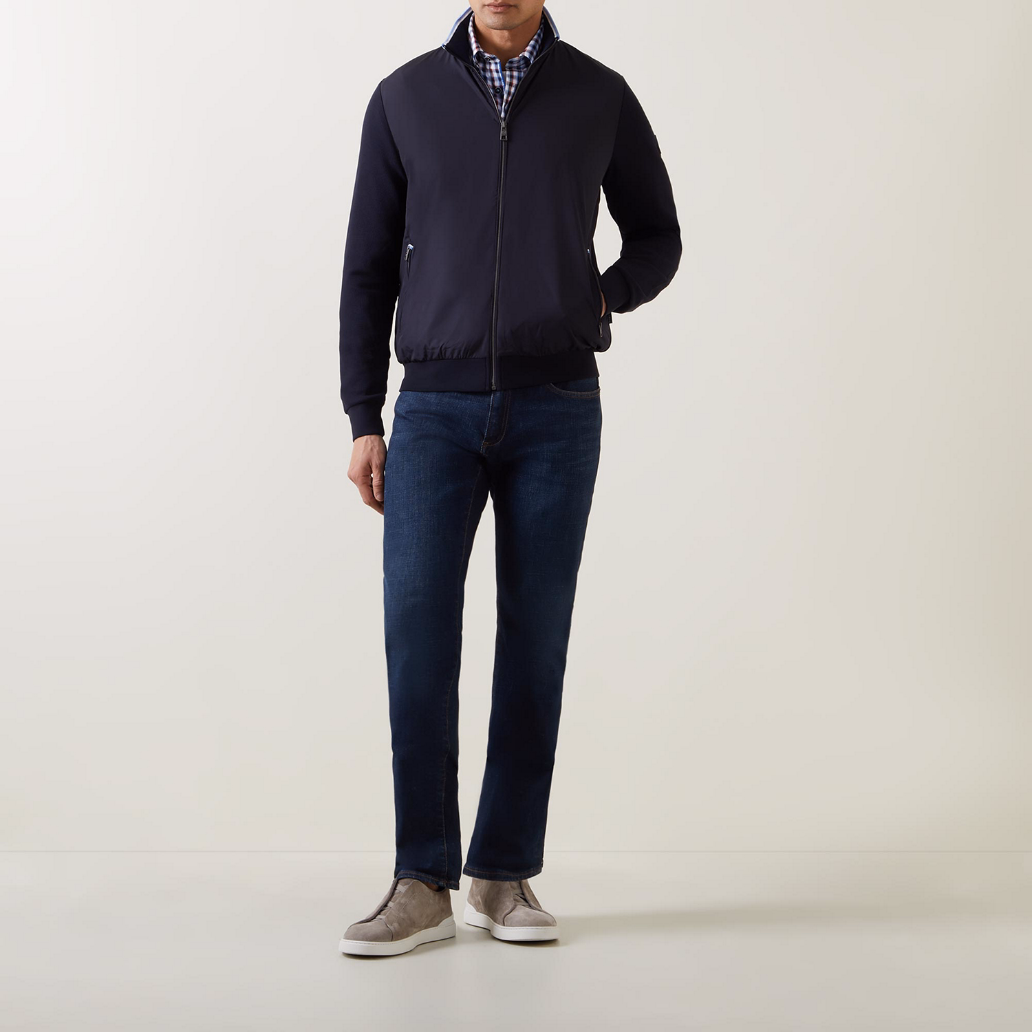 Hybrid Trim Bomber Jacket