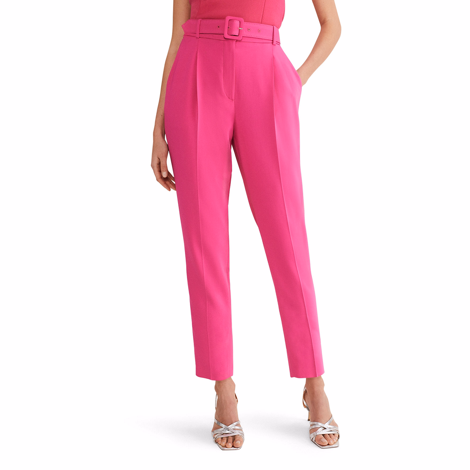 Adria Belted Cropped Cigarette Trousers