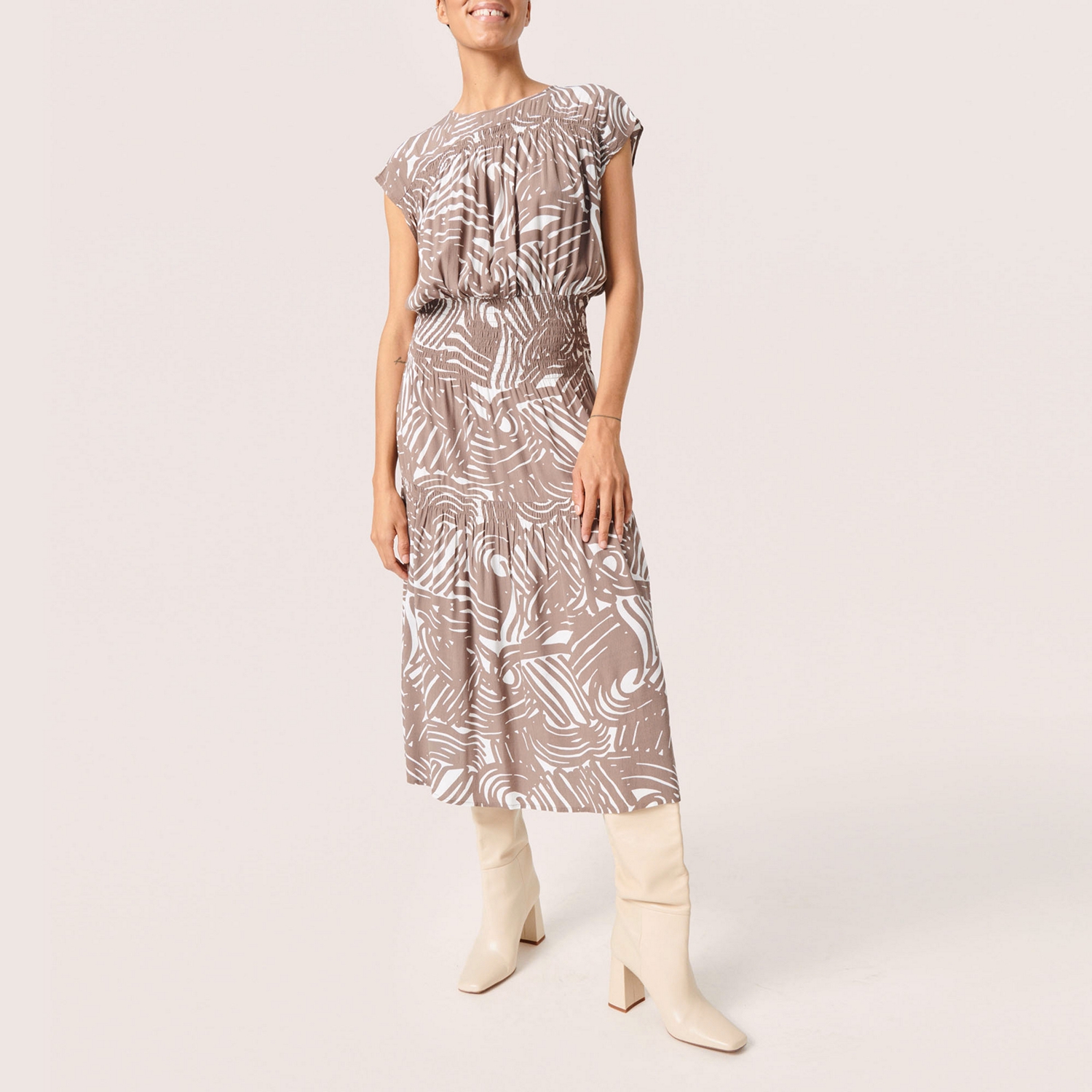 Marian Smocked Printed Dress