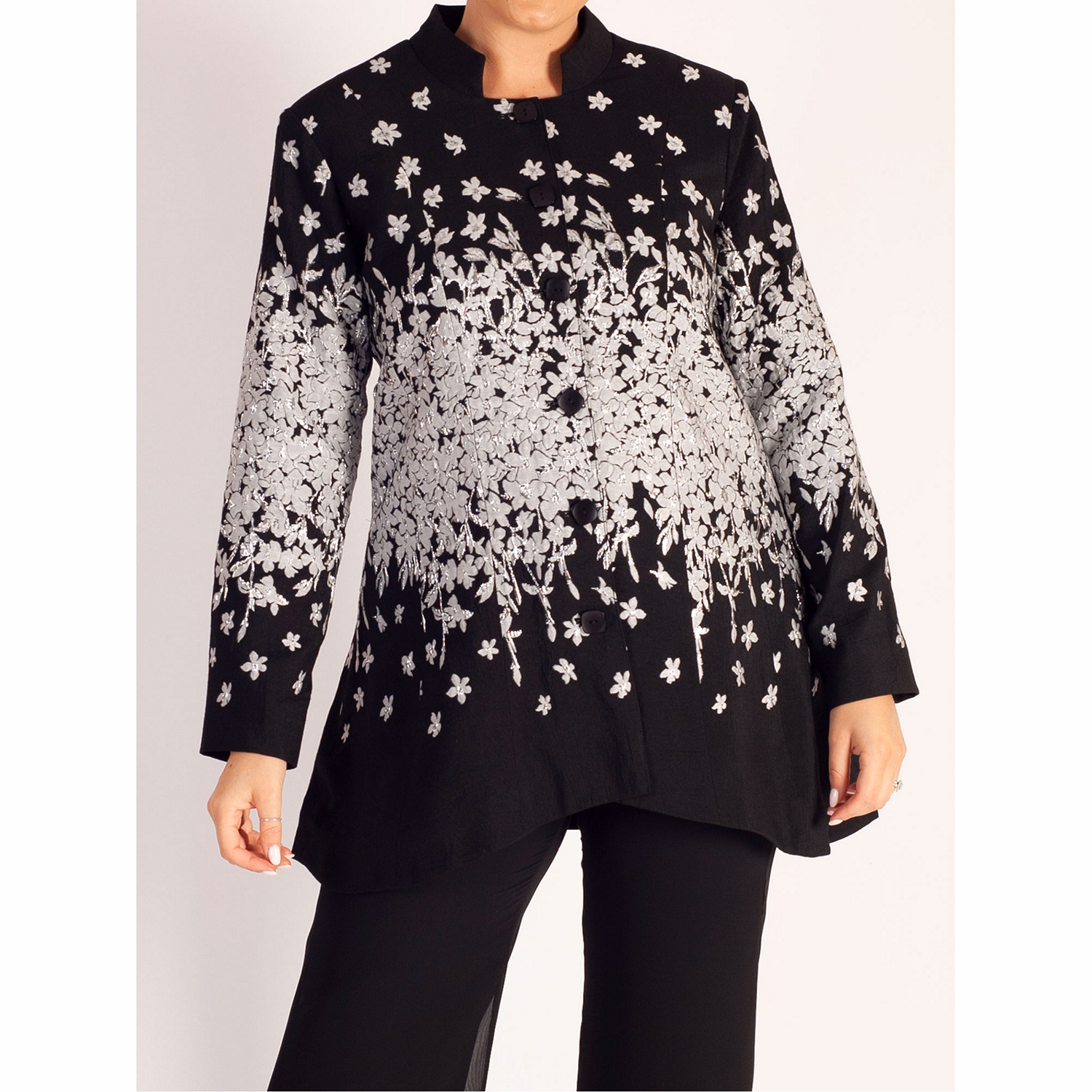 Floral Jacquard Embellished Jacket