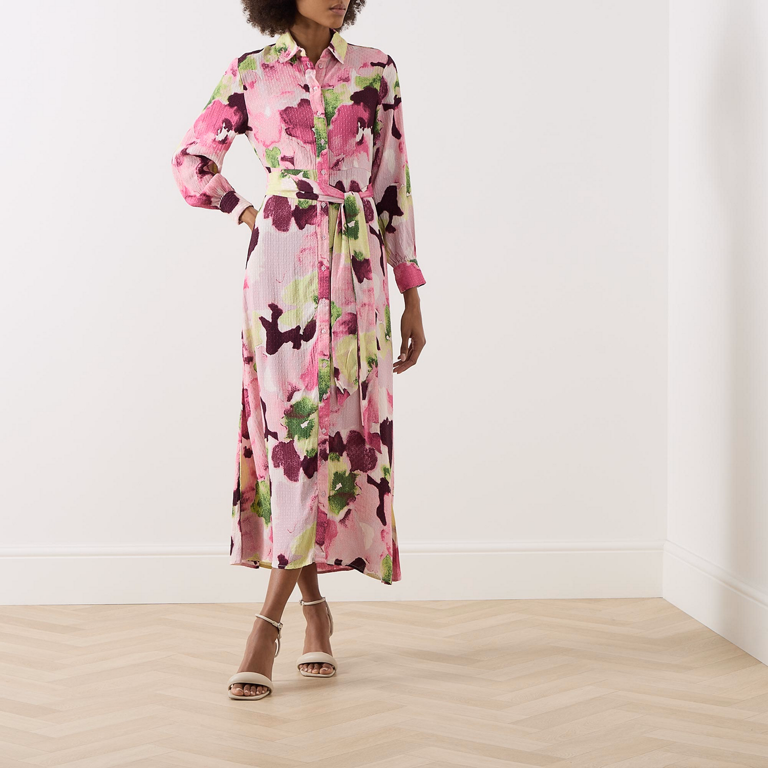 Irene Floral Watercolour Shirt Dress