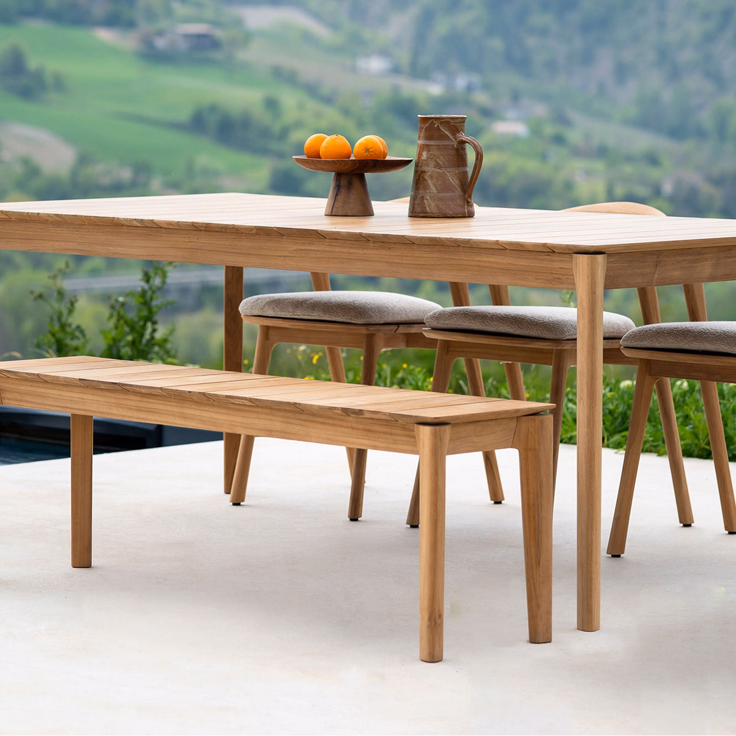 Bok Outdoor 2 Seater Bench Frame Teak