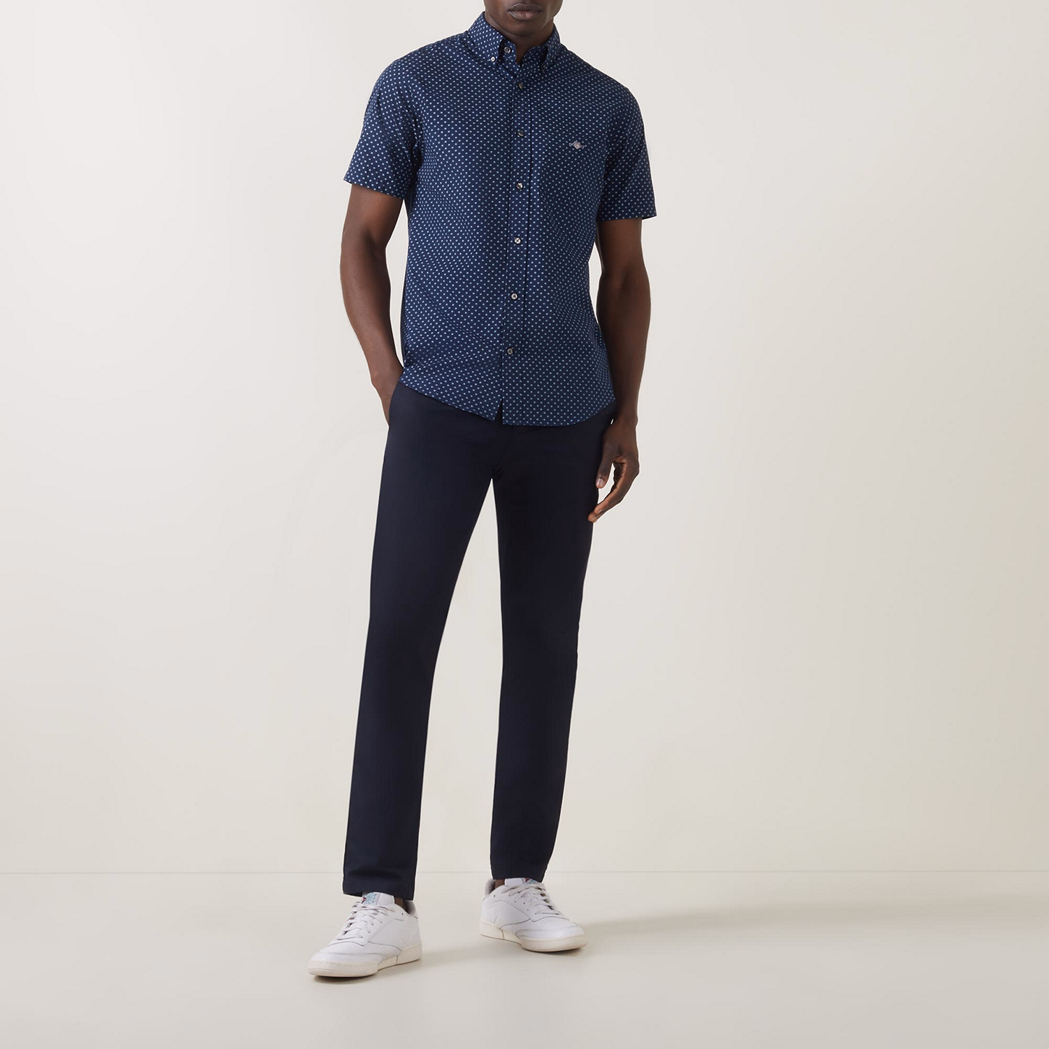 Micro Print Logo Casual Shirt