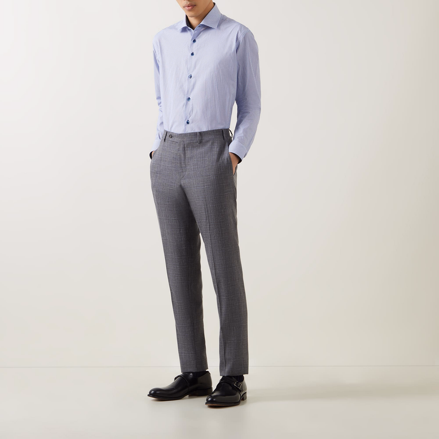 Geometric Bubble Slim Fit Formal Shirt