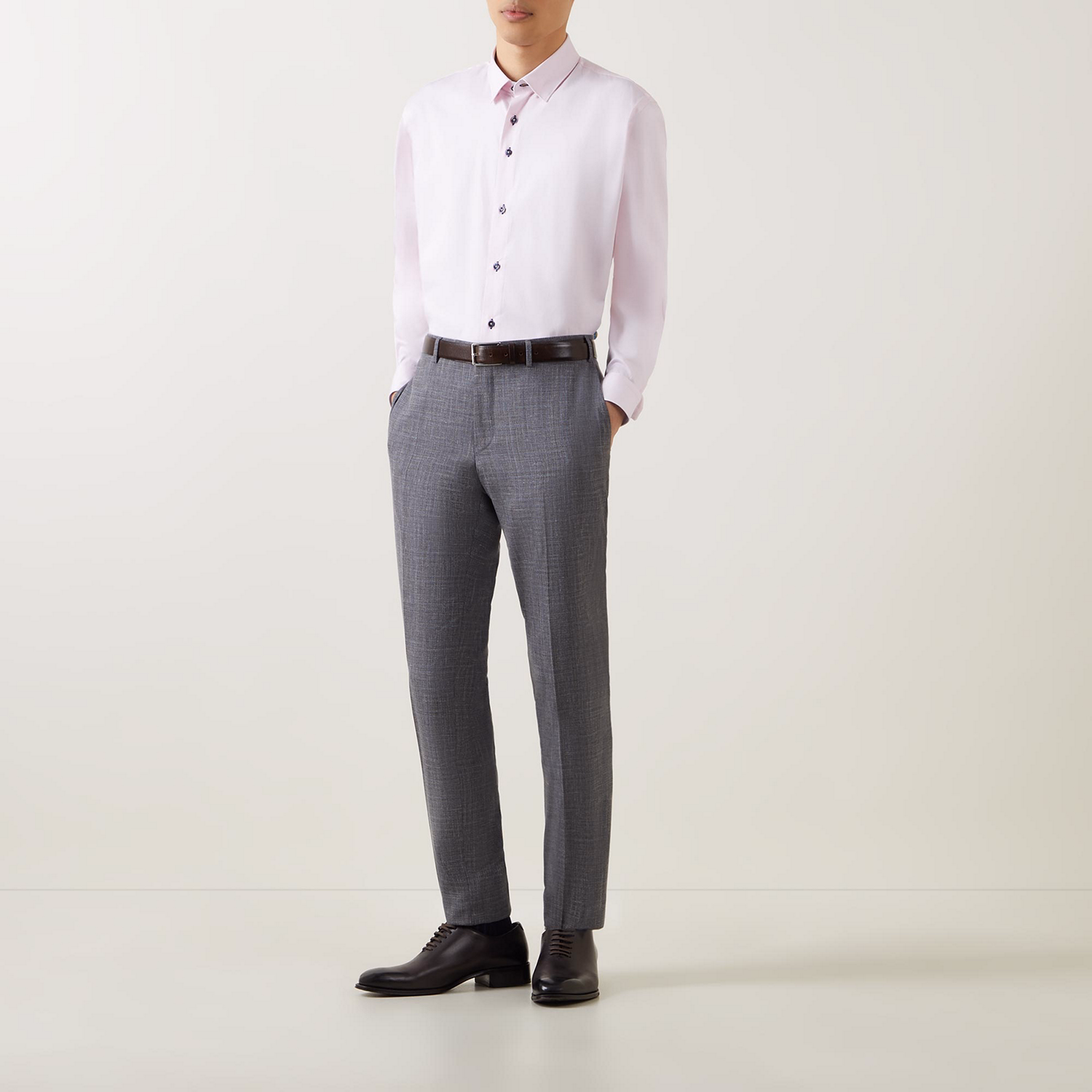 Solid Single-Cuff Formal Shirt