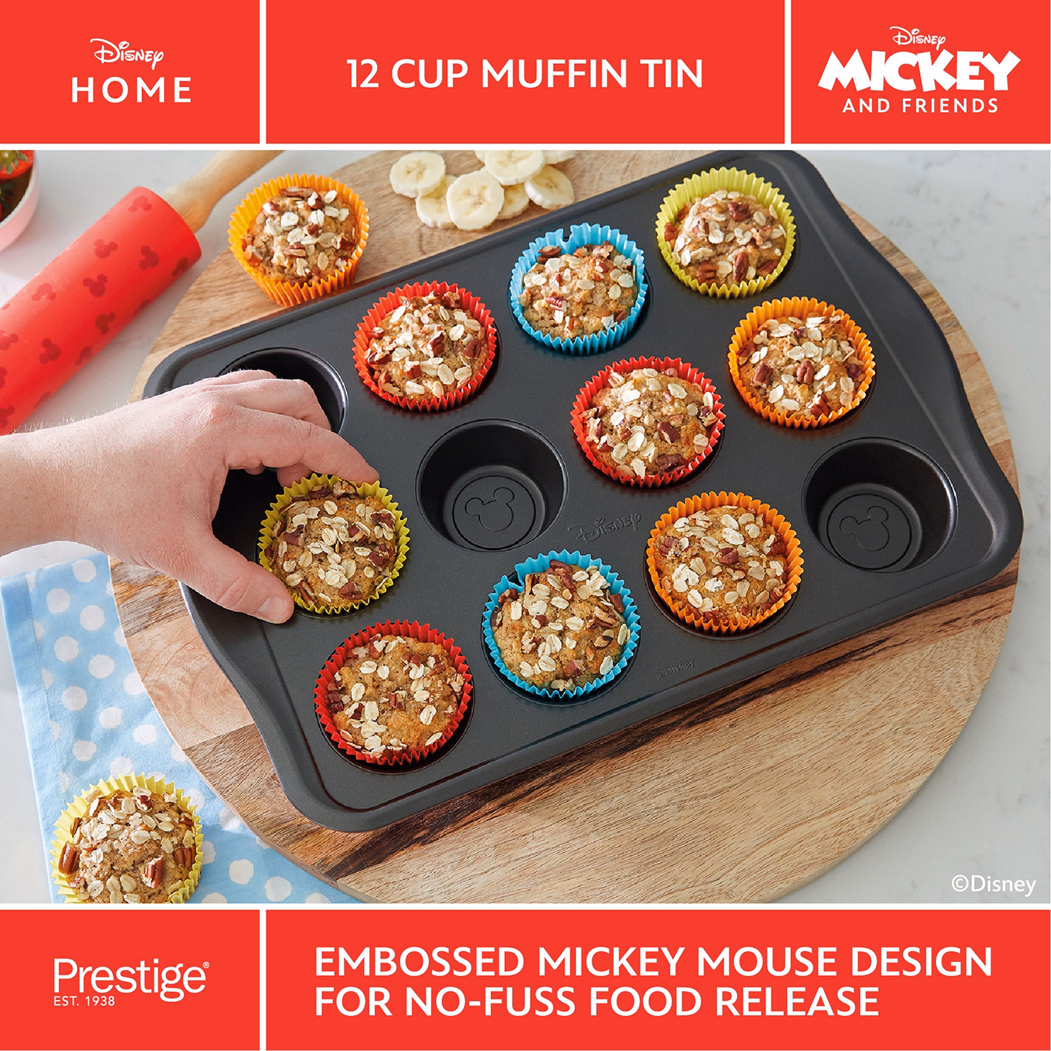 Prestige X Disney Bake with Mickey 12 Cup Muffin Tin