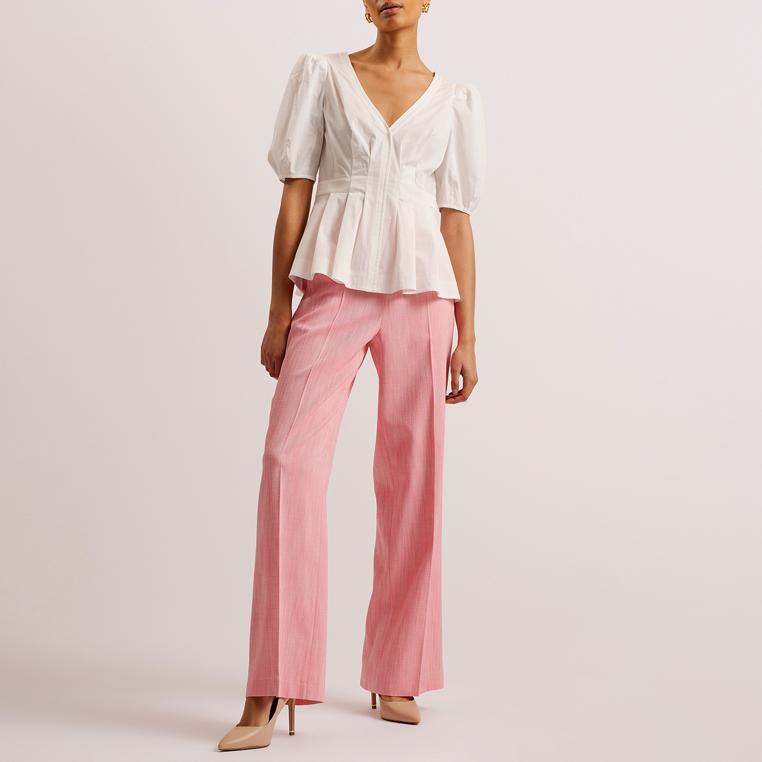 Burdur Pleated Peplum Top