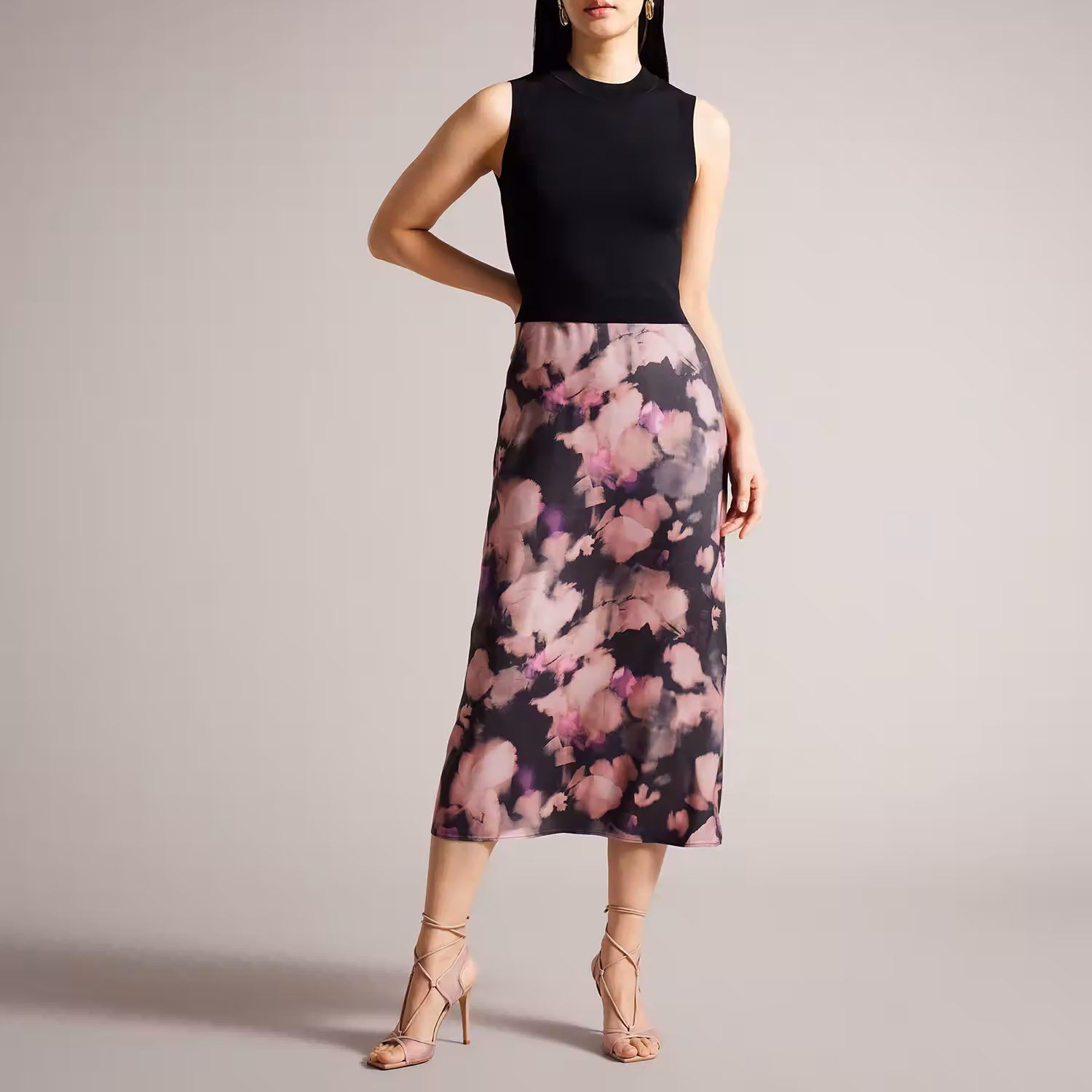 Elliha Sleeveless Floral Slip Skirt Dress