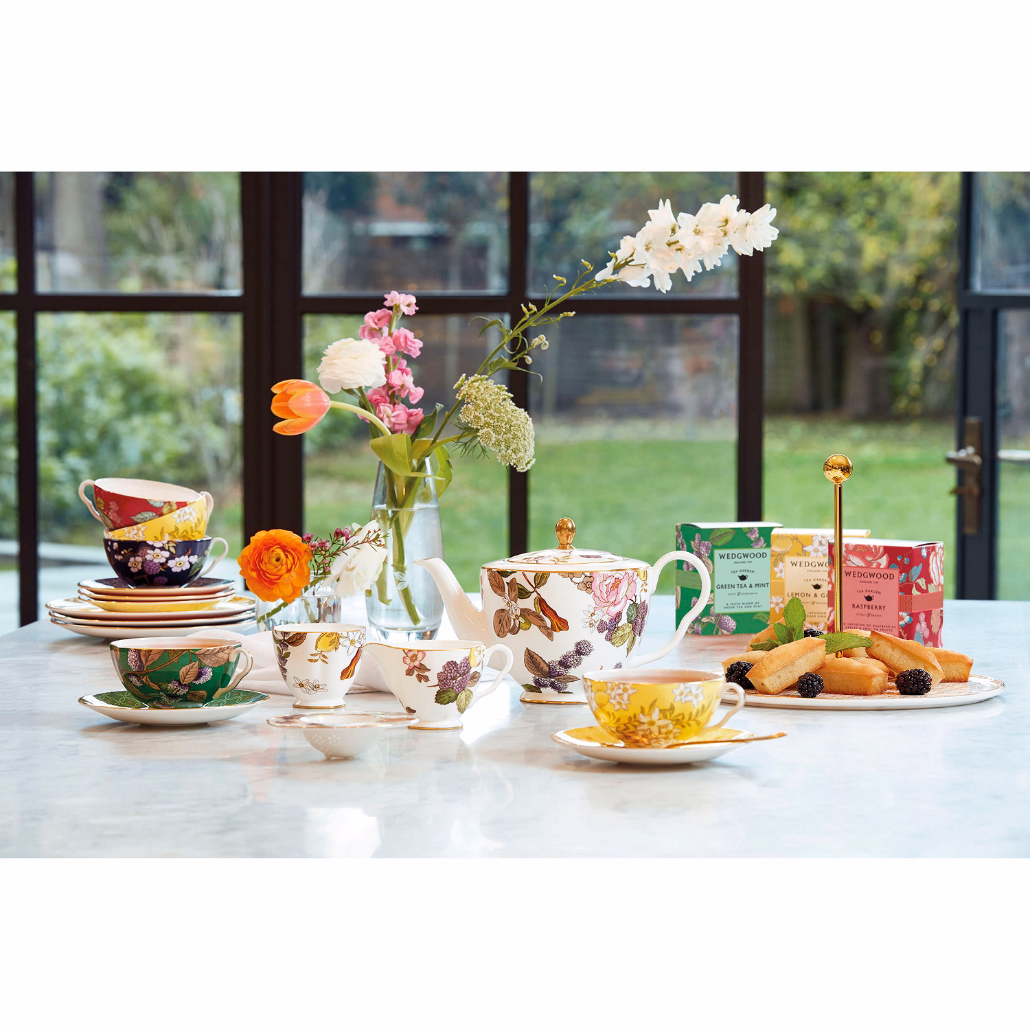 Tea Garden Teacup and Saucer Set