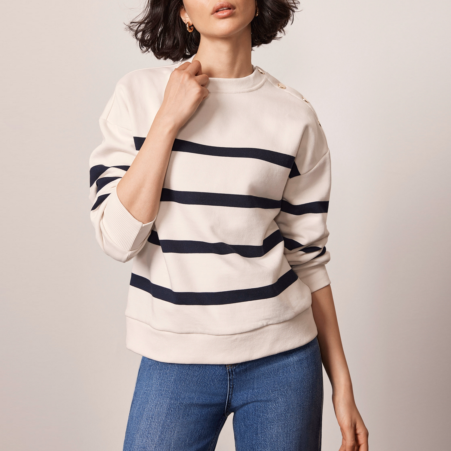 Striped Button Sweater