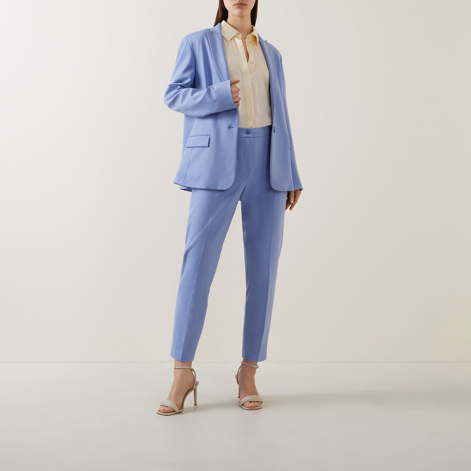 Mid-Rise Straight Leg Trousers
