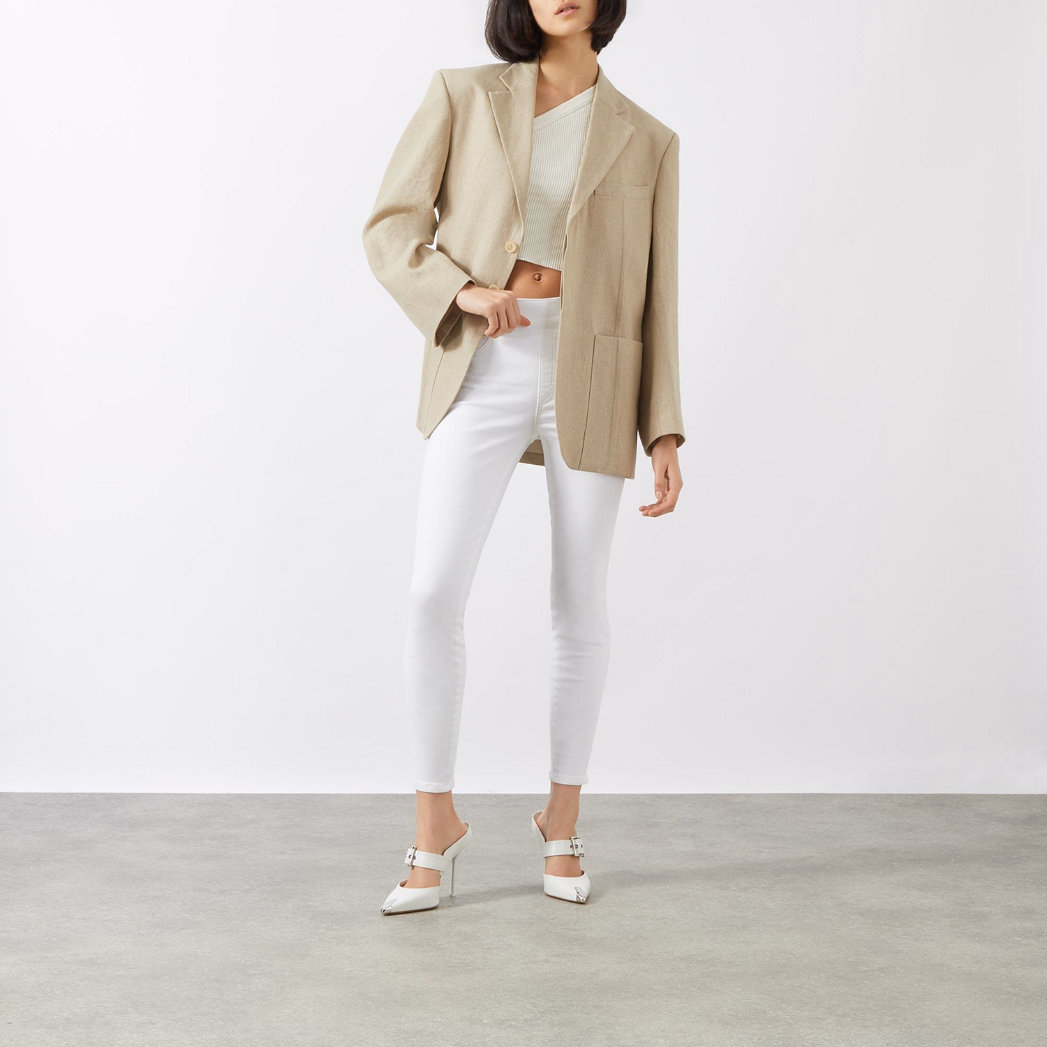 High Rise Ankle Skinny Jeans