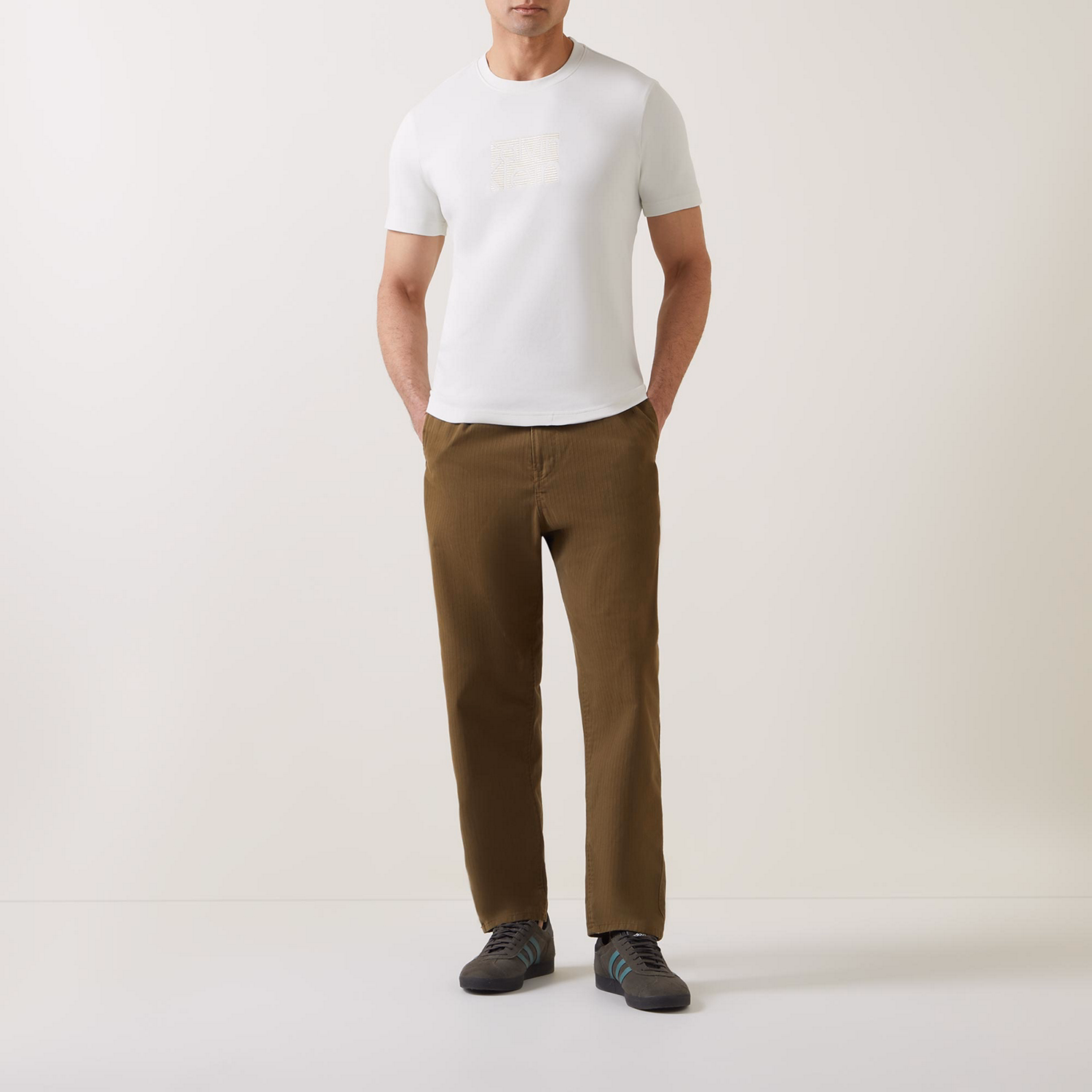 Embossed Block-Logo T-Shirt