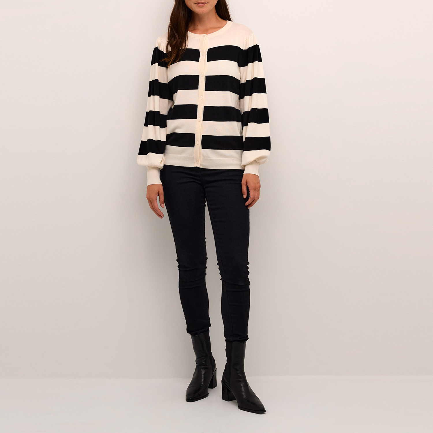Lizza Striped Knit Cardigan
