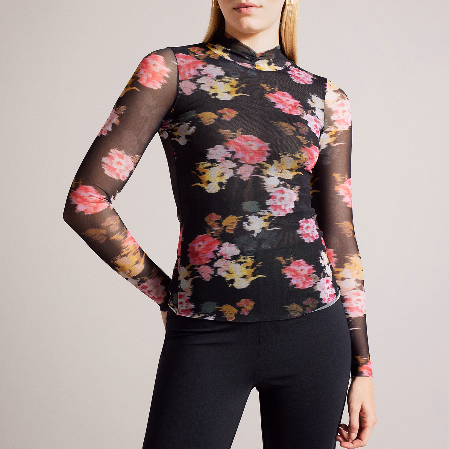 Malyel Printed Mesh Top