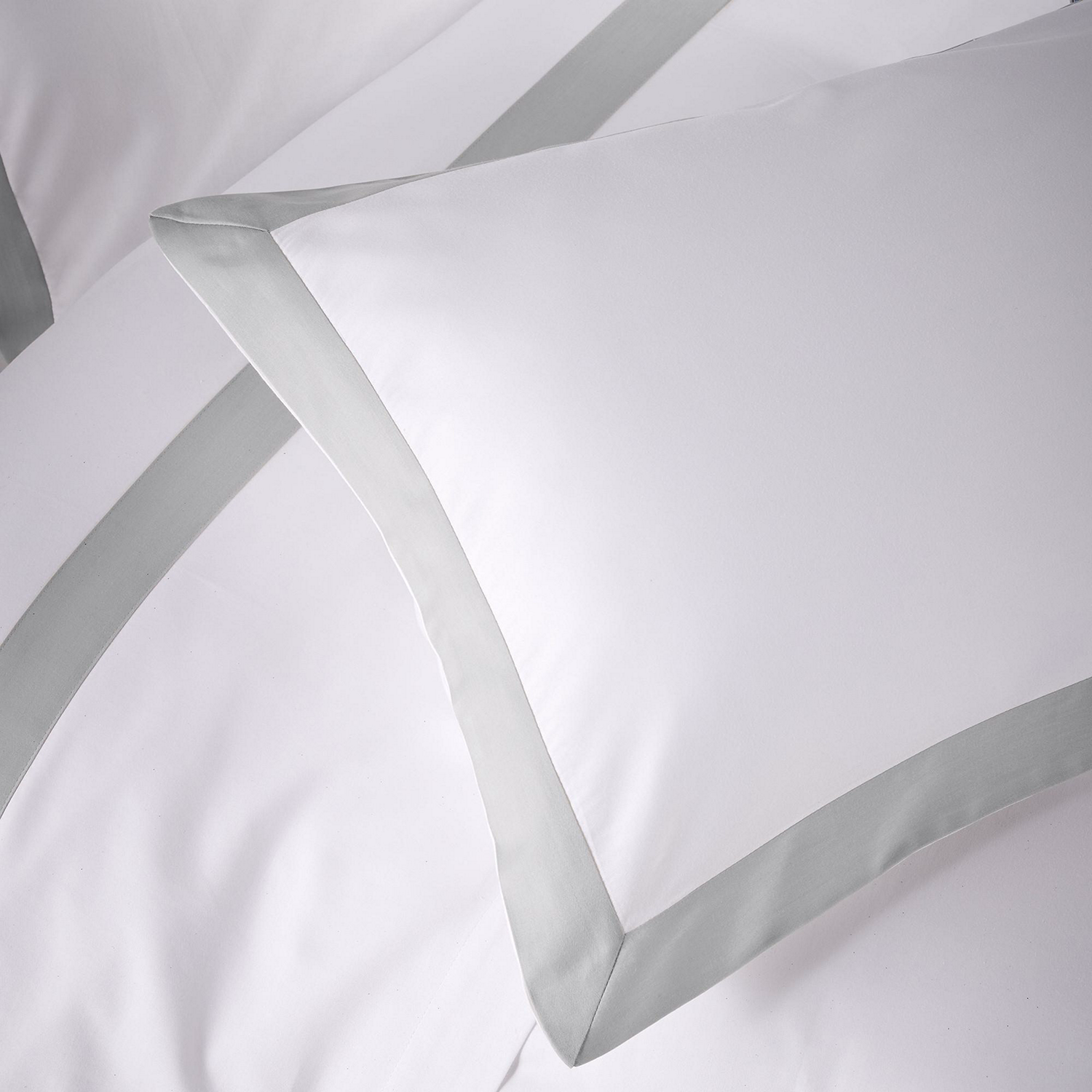 400 Thread Count Banded Square Pillowcase Silver