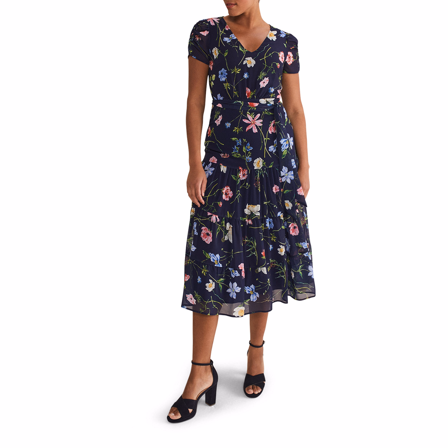 Lola Floral Tiered Midi Dress