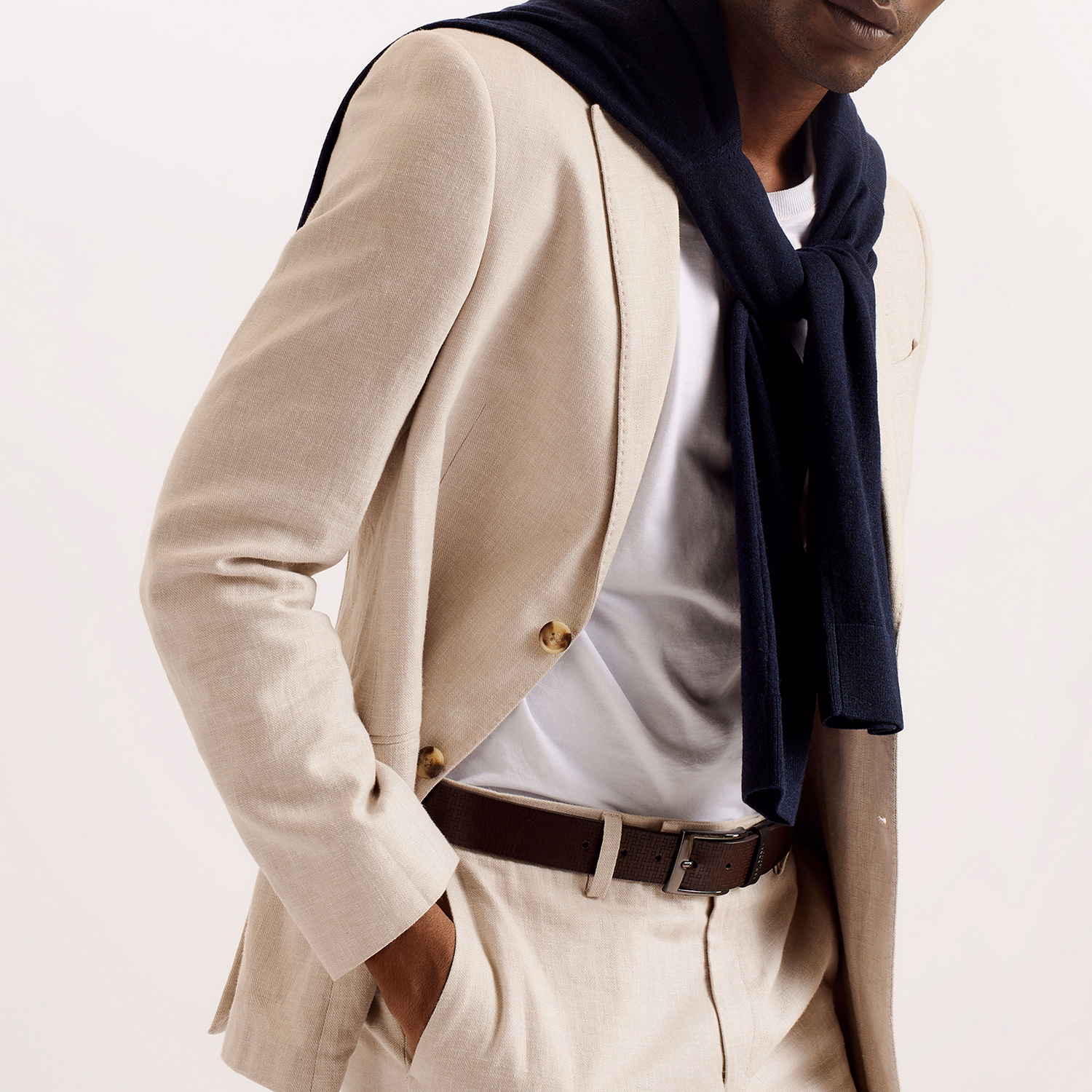 Hady Etched Leather Belt