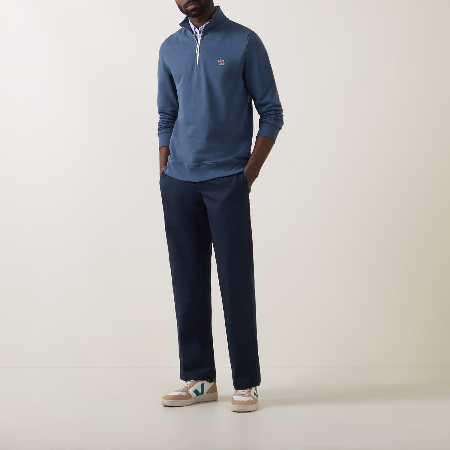 Zebra Half-Zip Sweatshirt