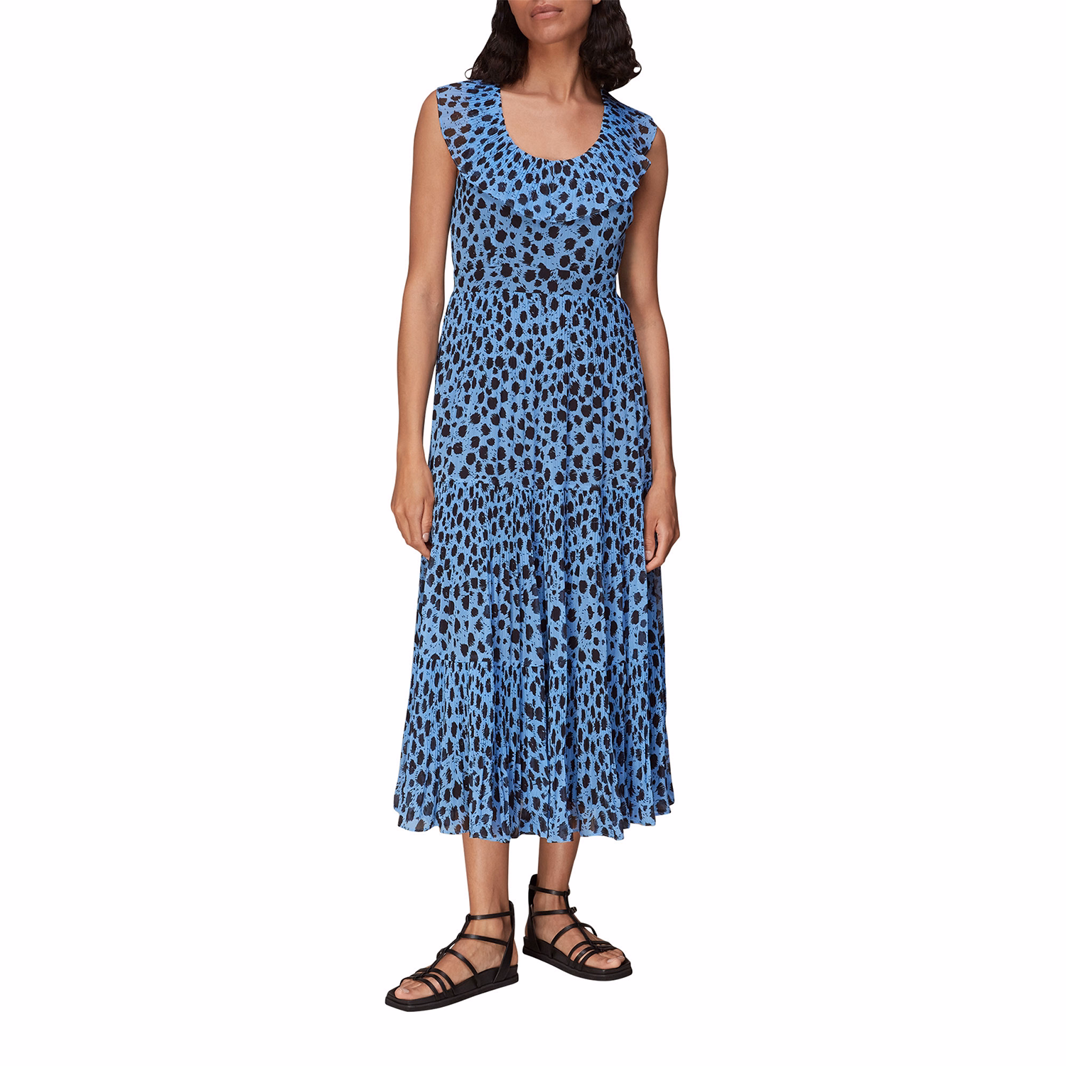 Brushed Dalmatian Plisse Dress